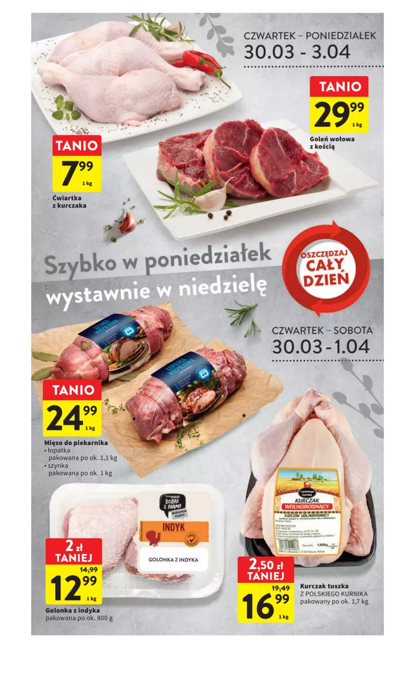 Gazetka promocyjna Intermarche - Gazetka Intermarche - ważna 30.03 do 03.04.2023 - strona 25 - produkty: Golonka z indyka, Kurczak, Mięso, Piekarnik, Szynka, Tusz