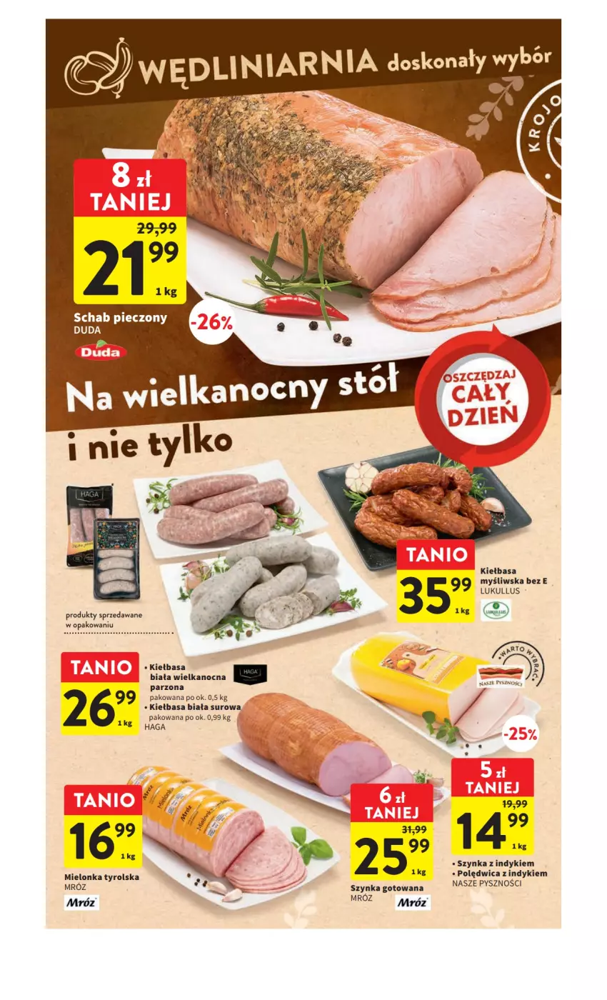 Gazetka promocyjna Intermarche - Gazetka Intermarche - ważna 30.03 do 03.04.2023 - strona 28 - produkty: Duda, Kiełbasa, Kiełbasa biała, Mielonka tyrolska, Polędwica, Szynka