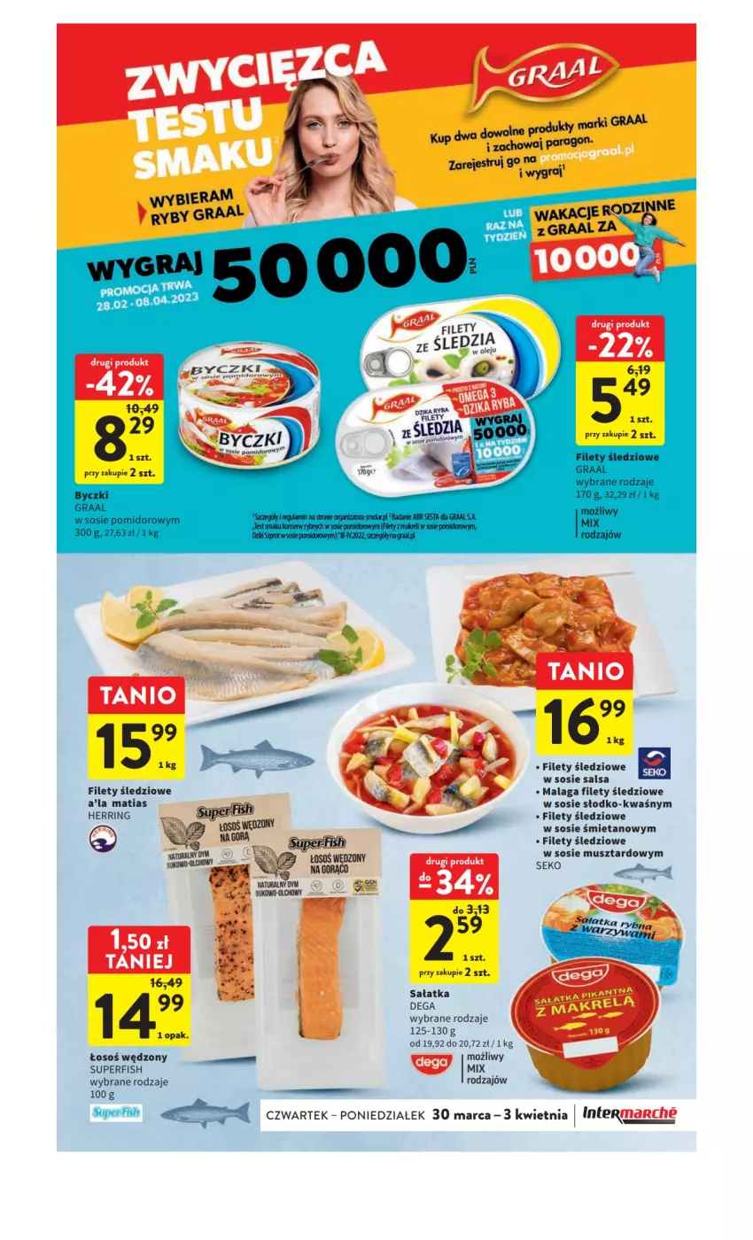 Gazetka promocyjna Intermarche - Gazetka Intermarche - ważna 30.03 do 03.04.2023 - strona 31 - produkty: Dega, Gra, Graal, Mus, Sałat, Sałatka, Salsa, SEKO, Sos