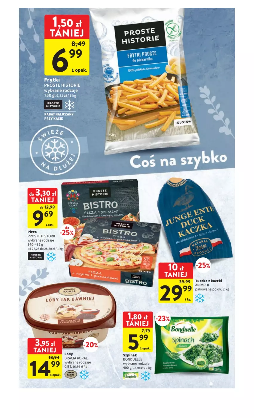 Gazetka promocyjna Intermarche - Gazetka Intermarche - ważna 30.03 do 03.04.2023 - strona 32 - produkty: Bonduelle, Lody, Pizza, Szpinak, Tusz