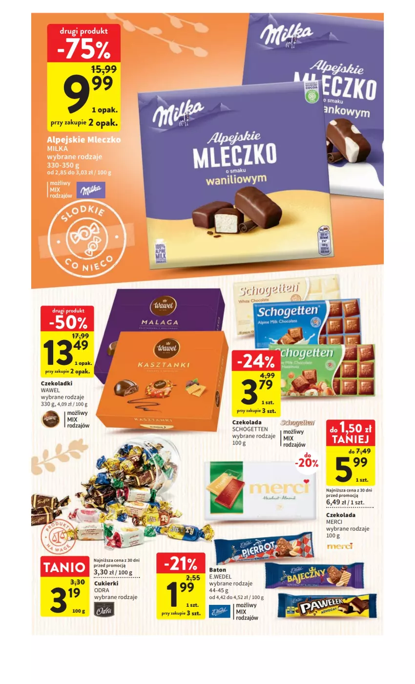 Gazetka promocyjna Intermarche - Gazetka Intermarche - ważna 30.03 do 03.04.2023 - strona 38 - produkty: Cukier, Cukierki, Czekolada, Merci, Mleczko, Schogetten, Wawel