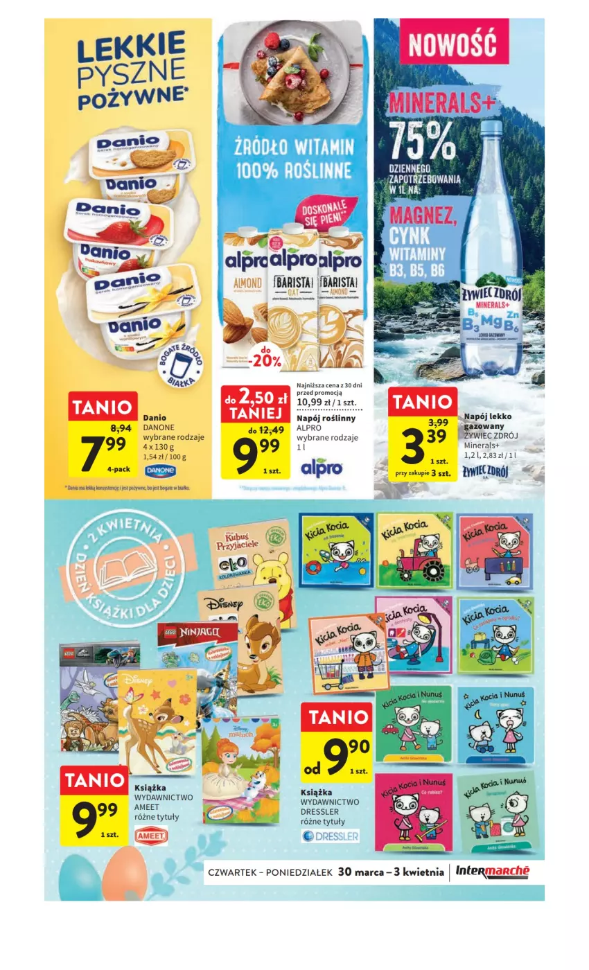 Gazetka promocyjna Intermarche - Gazetka Intermarche - ważna 30.03 do 03.04.2023 - strona 43 - produkty: Alpro, Danio, Danone, Dres, Książka, Napój, Napój roślinny