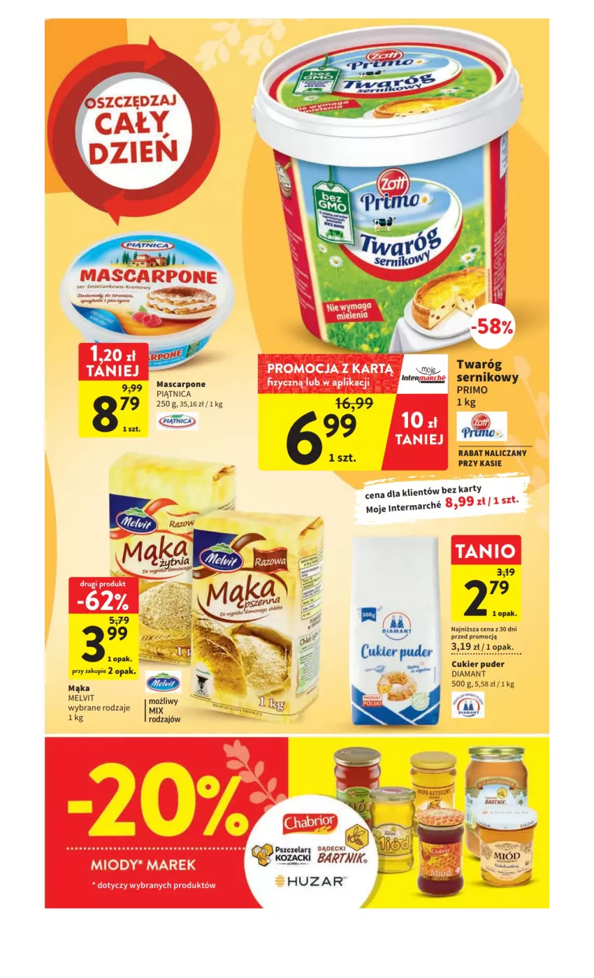 Gazetka promocyjna Intermarche - Gazetka Intermarche - ważna 30.03 do 03.04.2023 - strona 5 - produkty: Cukier, Cukier puder, Diamant, Mąka, Mascarpone, Melvit, Piątnica, Piec, Puder, Ser, Spaghetti