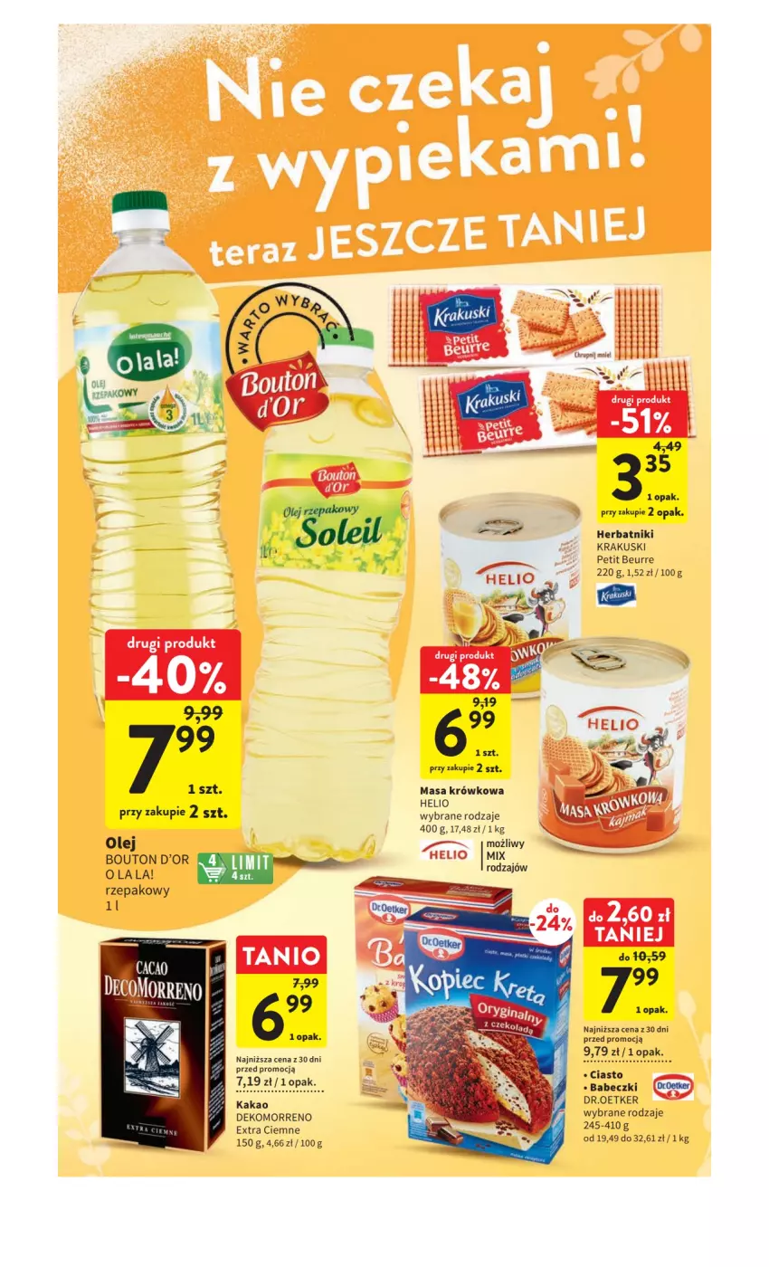 Gazetka promocyjna Intermarche - Gazetka Intermarche - ważna 30.03 do 03.04.2023 - strona 8 - produkty: Babeczki, Helio, Herbatniki, Kakao, Krakus, Krakuski, Masa krówkowa, Olej