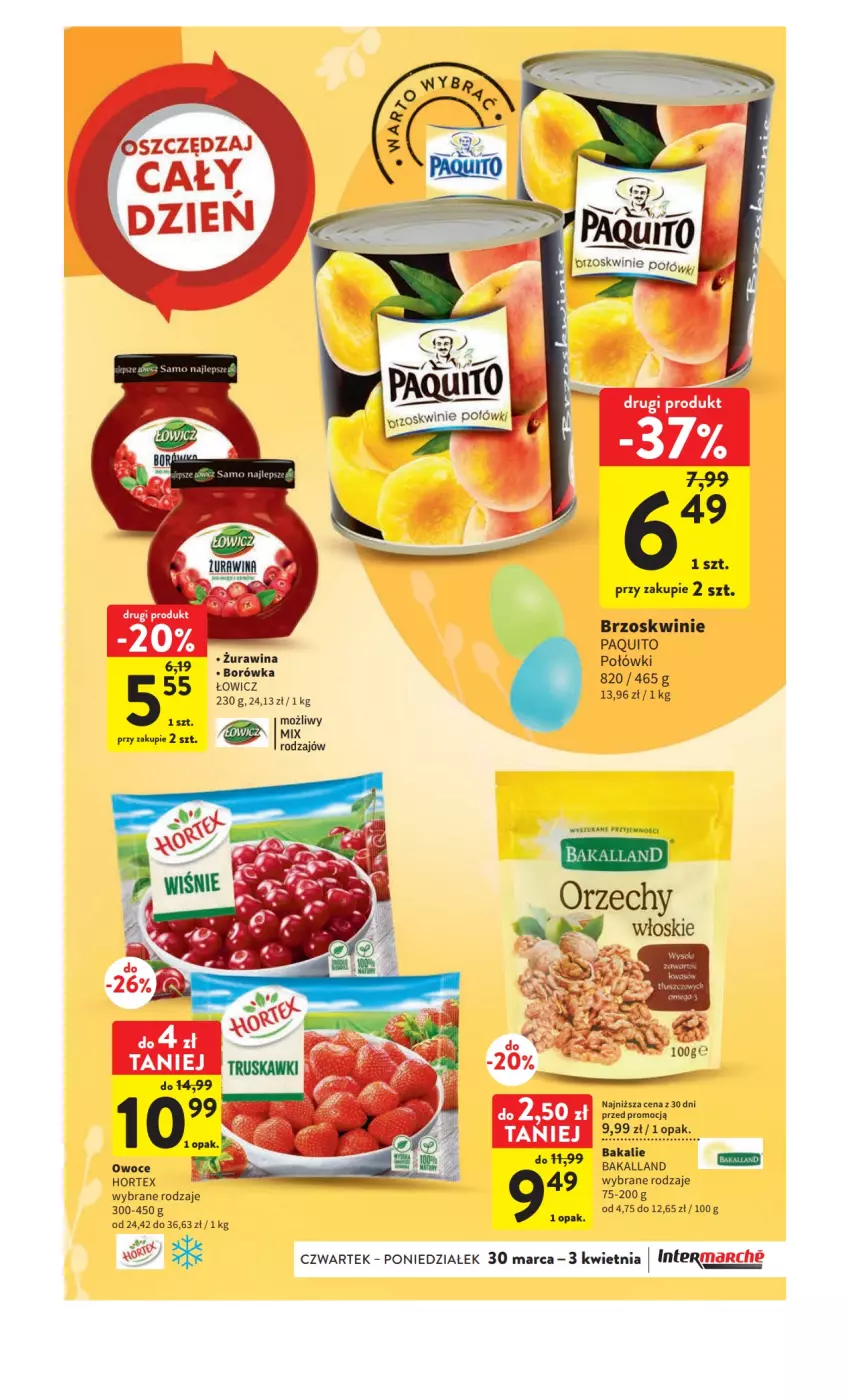 Gazetka promocyjna Intermarche - Gazetka Intermarche - ważna 30.03 do 03.04.2023 - strona 9 - produkty: Bakalland, Brzoskwinie, Hortex