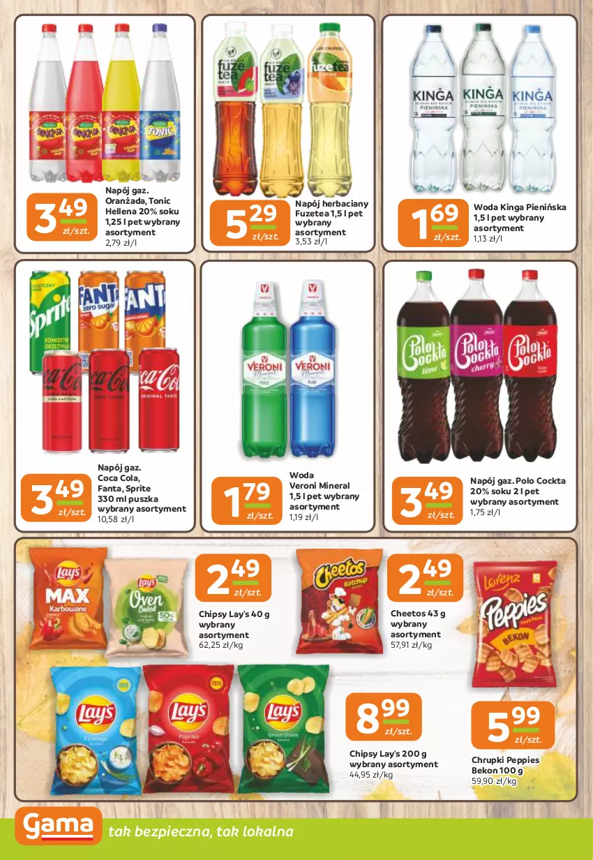 Gazetka promocyjna Gama - Gazetka Gama - ważna 30.10 do 12.11.2024 - strona 10 - produkty: Beko, Cheetos, Chipsy, Chrupki, Fa, Fanta, Hellena, Napój, Oranżada, Piec, Sok, Sprite, Woda