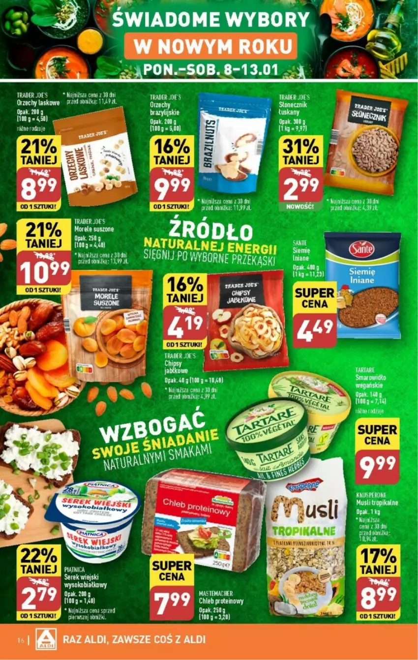 Gazetka promocyjna Aldi - ważna 08.01 do 13.01.2024 - strona 8 - produkty: Chleb, Chleb proteinowy, Mola, Mus, Por