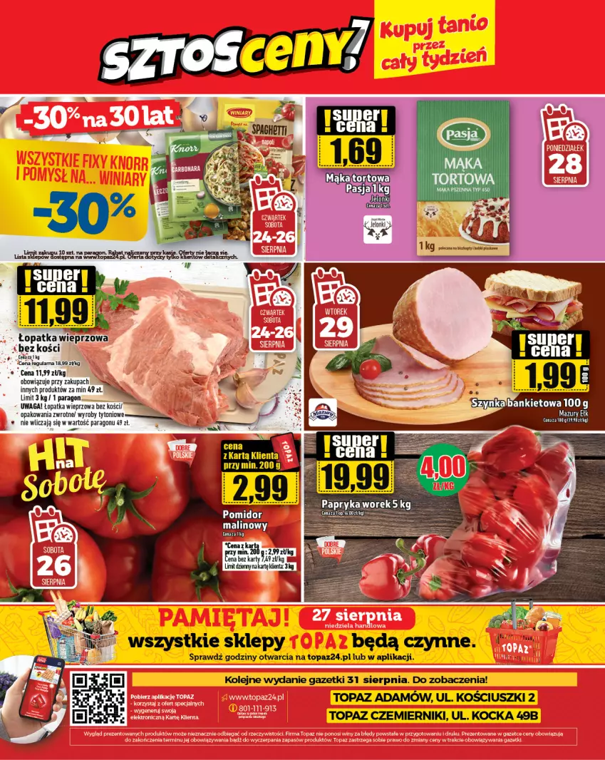 Gazetka promocyjna Topaz - Gazetka - ważna 24.08 do 30.08.2023 - strona 24 - produkty: Koc, Olej, Top, Waga