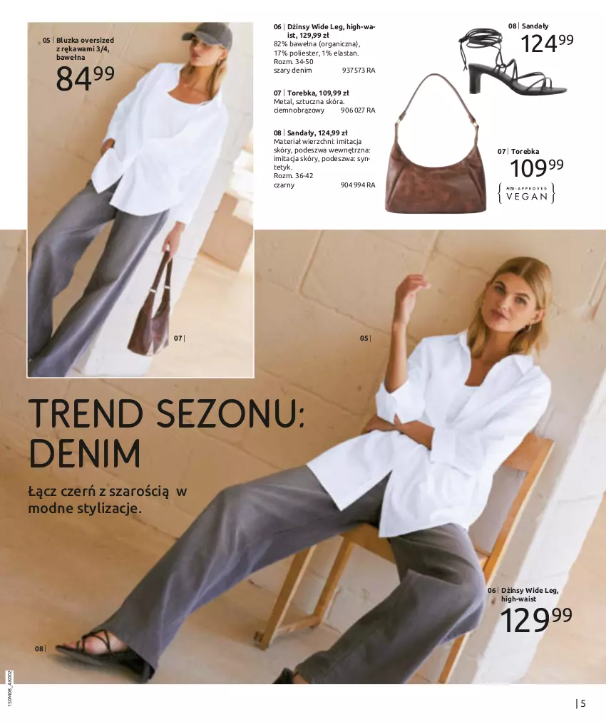 Gazetka promocyjna Bonprix - TREND SEZONU: DENIM - ważna 12.08 do 12.11.2024 - strona 7 - produkty: Dżinsy, Kawa, Sandał, Torebka, Wełna