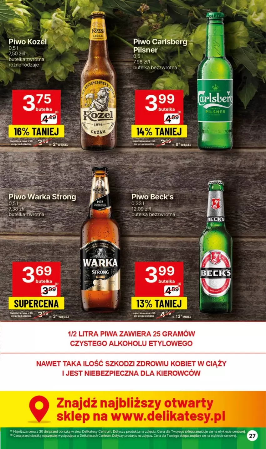 Gazetka promocyjna Delikatesy Centrum - Dyskontowe ceny w Delikatesach Centrum - ważna 01.02 do 07.02.2024 - strona 27 - produkty: Carlsberg, Gra, Piec, Piwa, Piwo, Rum