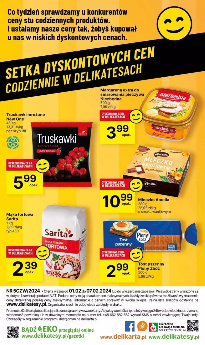 Gazetka promocyjna Delikatesy Centrum - Dyskontowe ceny w Delikatesach Centrum - ważna 01.02 do 07.02.2024 - strona 32 - produkty: Mąka, Mąka tortowa, Margaryna, Mleczko, Piec, Sarita, Truskawki