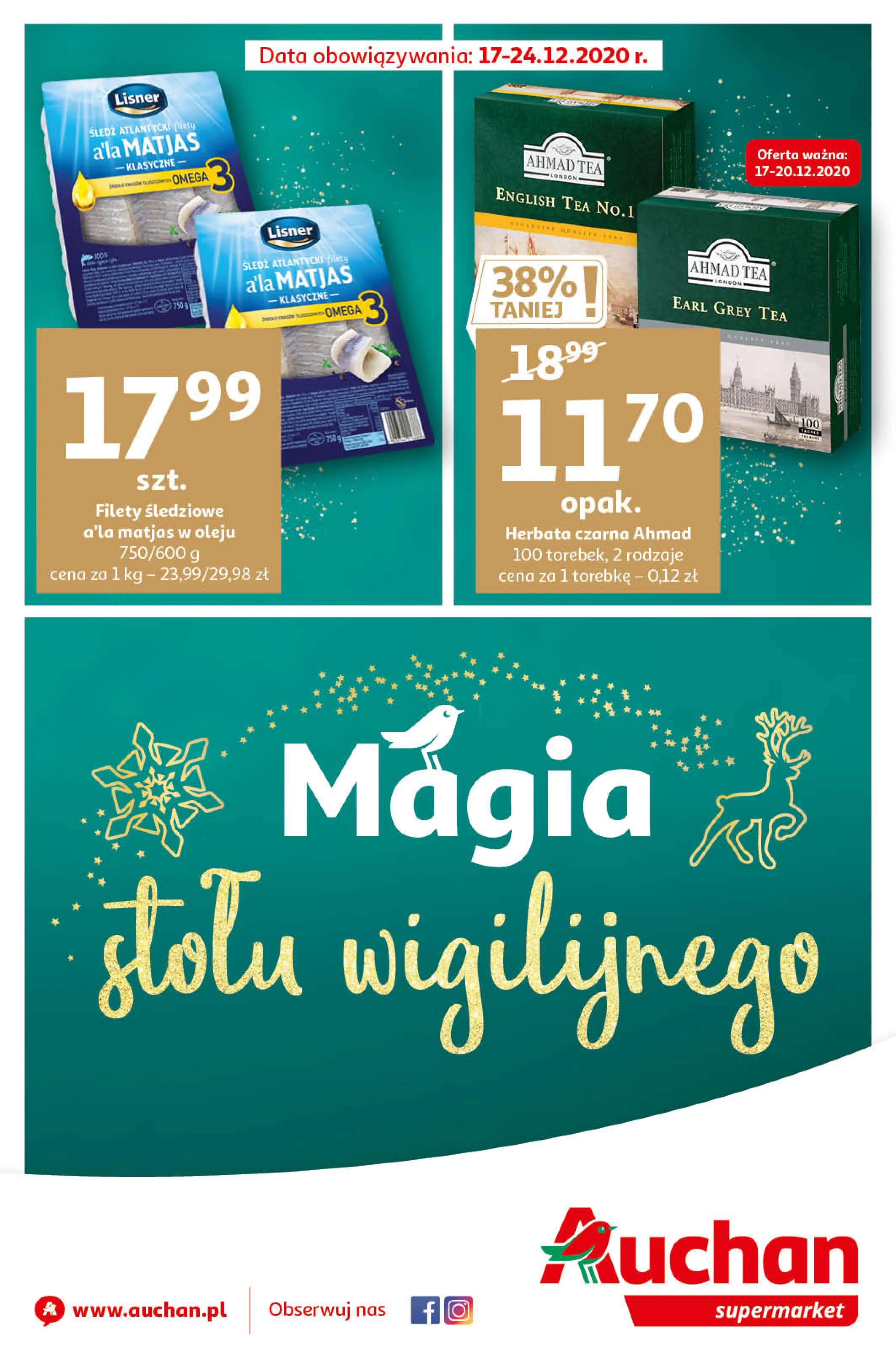 Gazetka promocyjna Auchan - Święta - ważna 17.12 do 24.12.2020 - strona 1