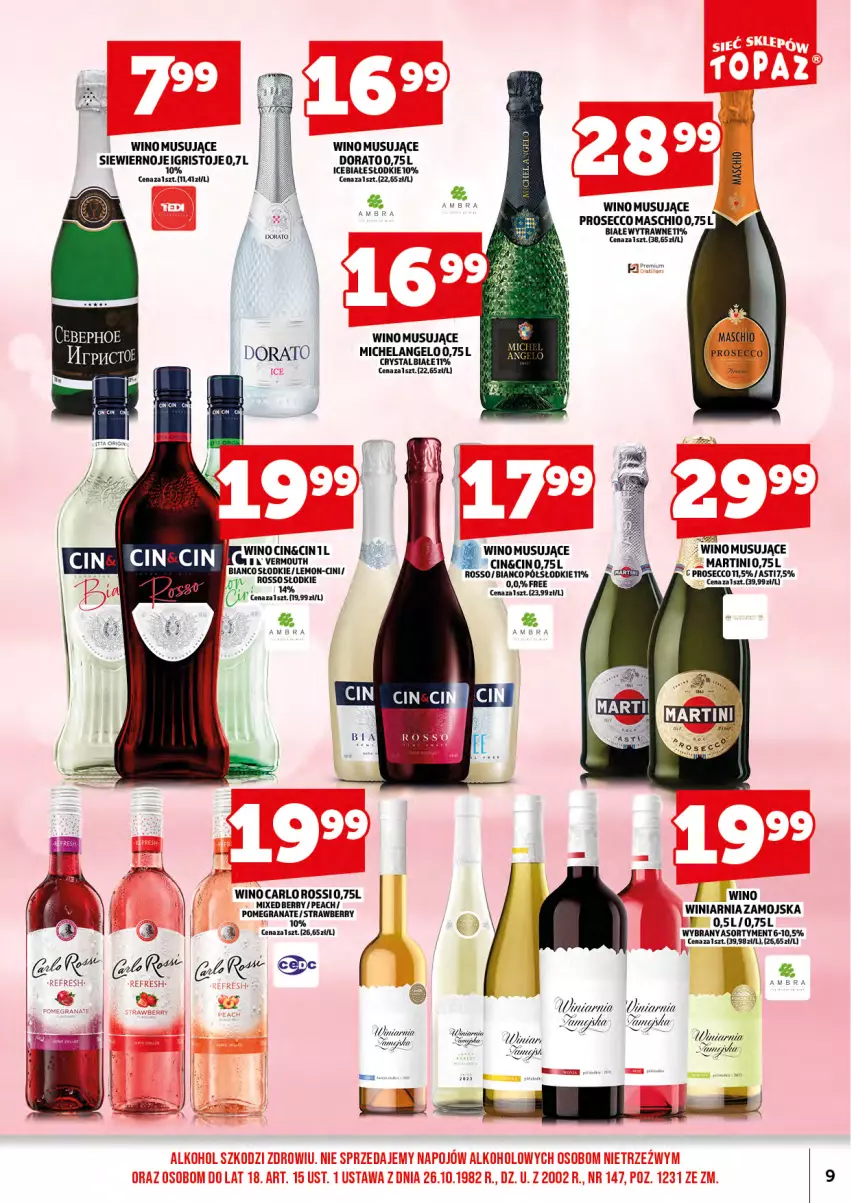Gazetka promocyjna Topaz - Gazetka - ważna 17.07 do 31.07.2025 - strona 11 - produkty: Fa, Martini, Mus, Prosecco, Vermouth, Winiarnia Zamojska, Wino, Wino musujące