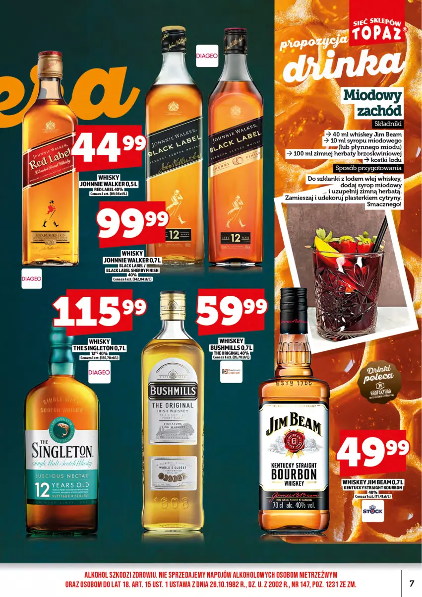 Gazetka promocyjna Topaz - Gazetka - ważna 17.07 do 31.07.2025 - strona 9 - produkty: Cytryny, Gin, Jim Beam, Lanki, Plasterki, Syrop, Whiskey, Whisky