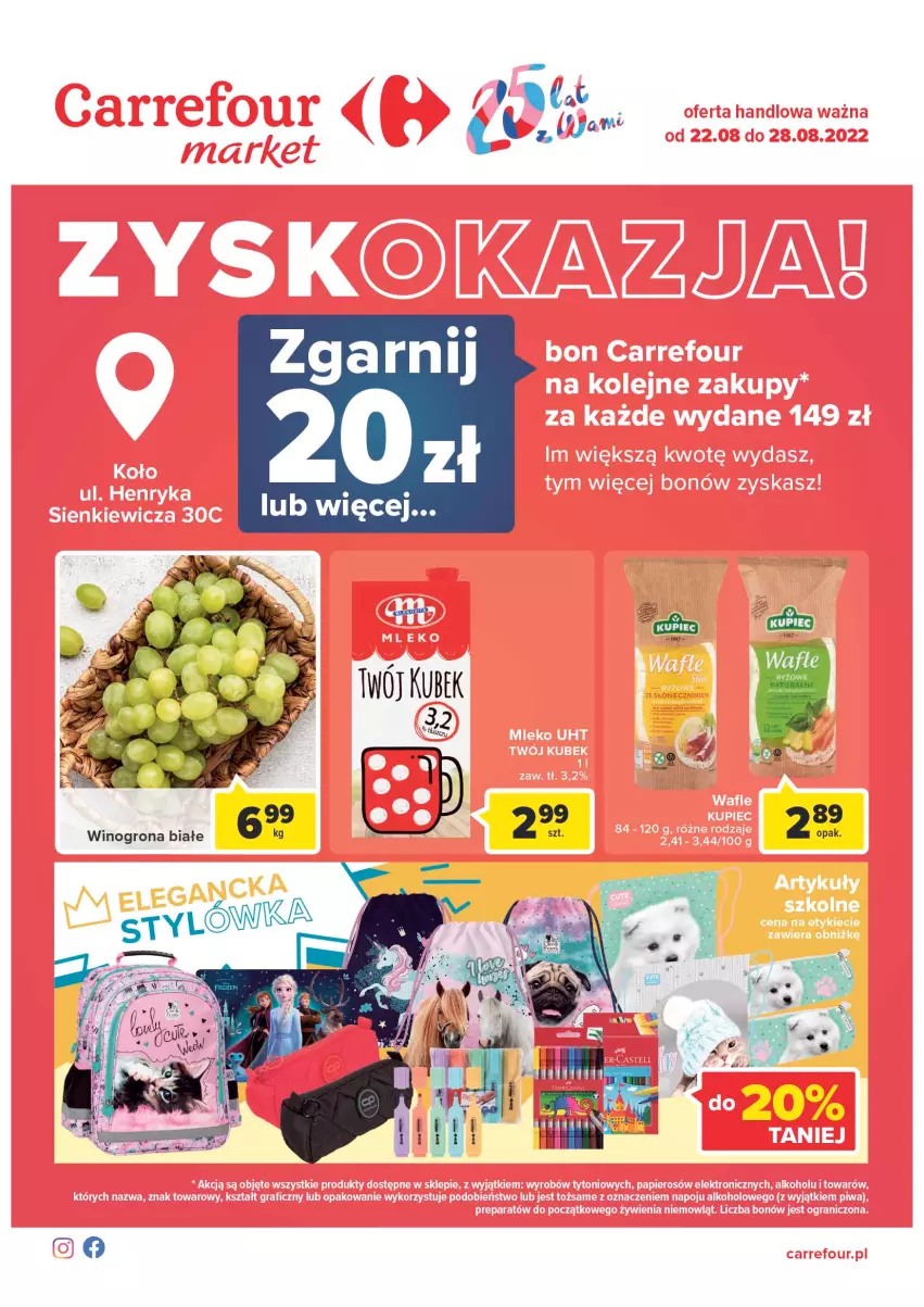 Gazetka promocyjna Carrefour - Gazetka Market ZyskOkazja - ważna 22.08 do 28.08.2022 - strona 1