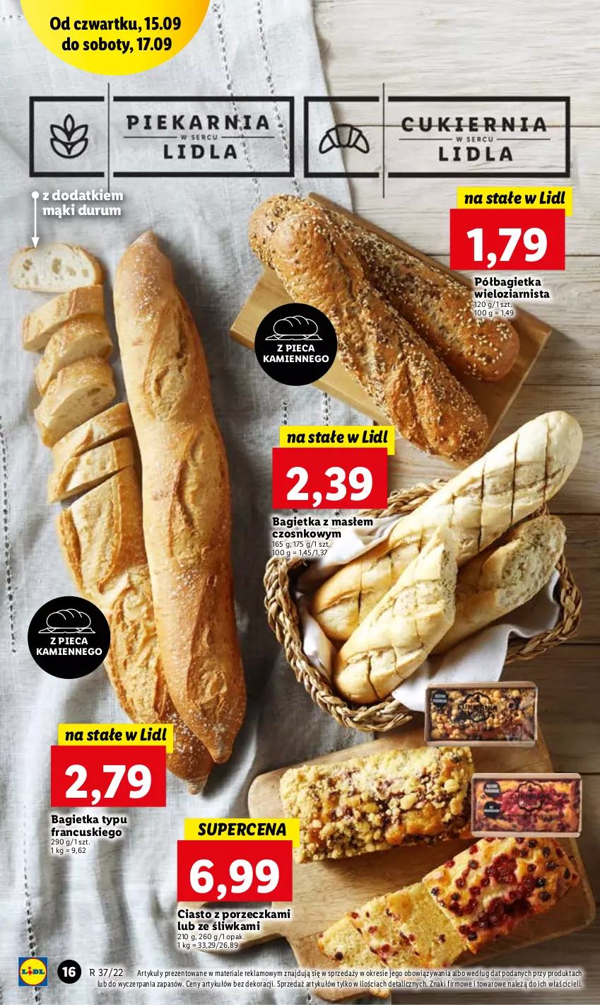 Gazetka promocyjna Lidl - GAZETKA - ważna 15.09 do 17.09.2022 - strona 16 - produkty: Bagietka, Piec, Półbagietka, Por, Rum