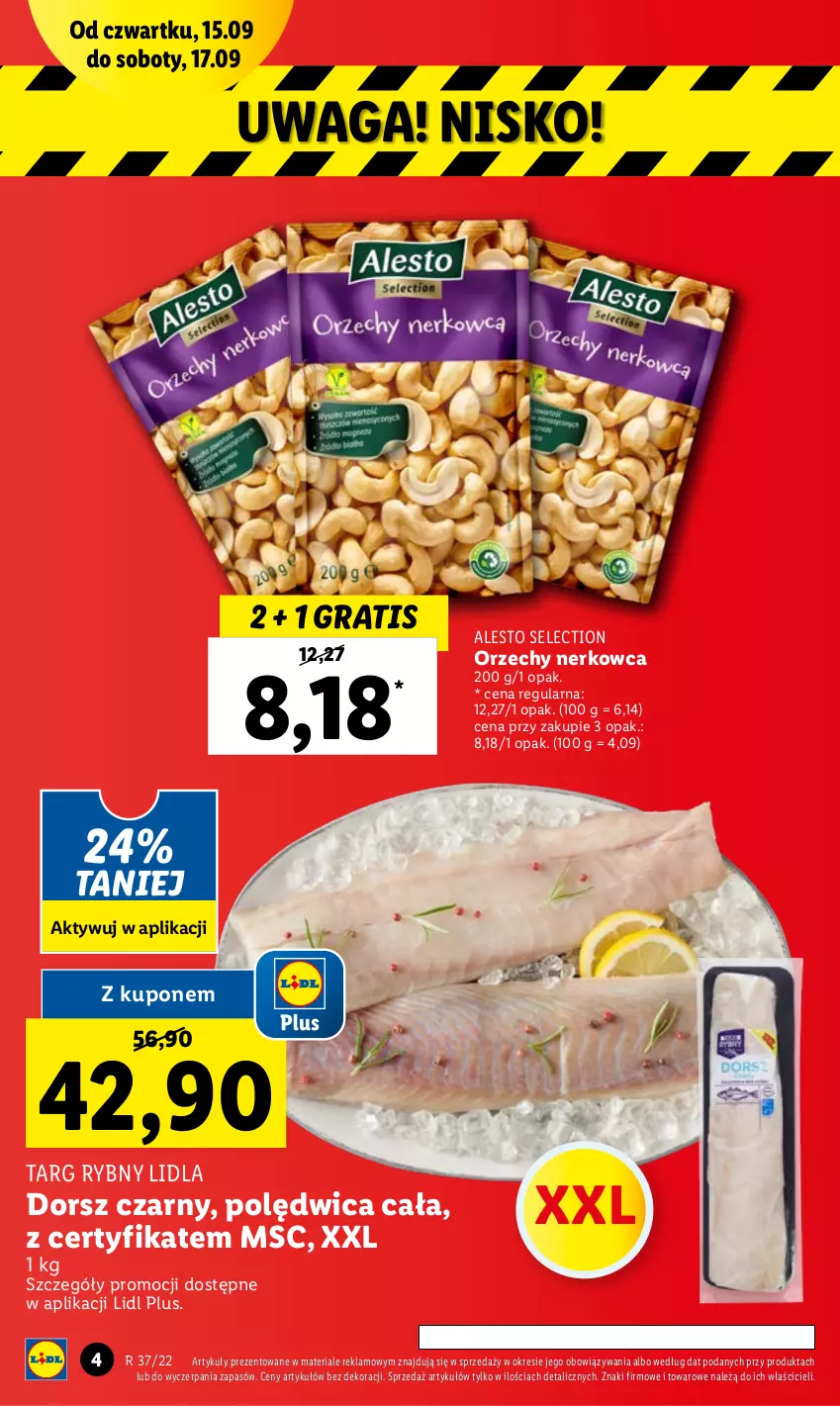 Gazetka promocyjna Lidl - GAZETKA - ważna 15.09 do 17.09.2022 - strona 4 - produkty: Dorsz, Gra, Polędwica, Waga