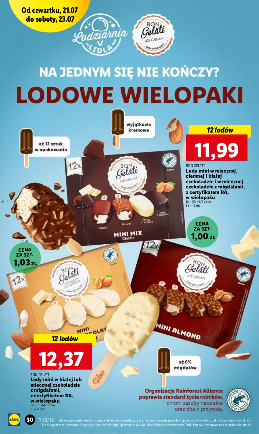 Gazetka promocyjna Lidl - GAZETKA - ważna 21.07 do 23.07.2022 - strona 30 - produkty: Lody