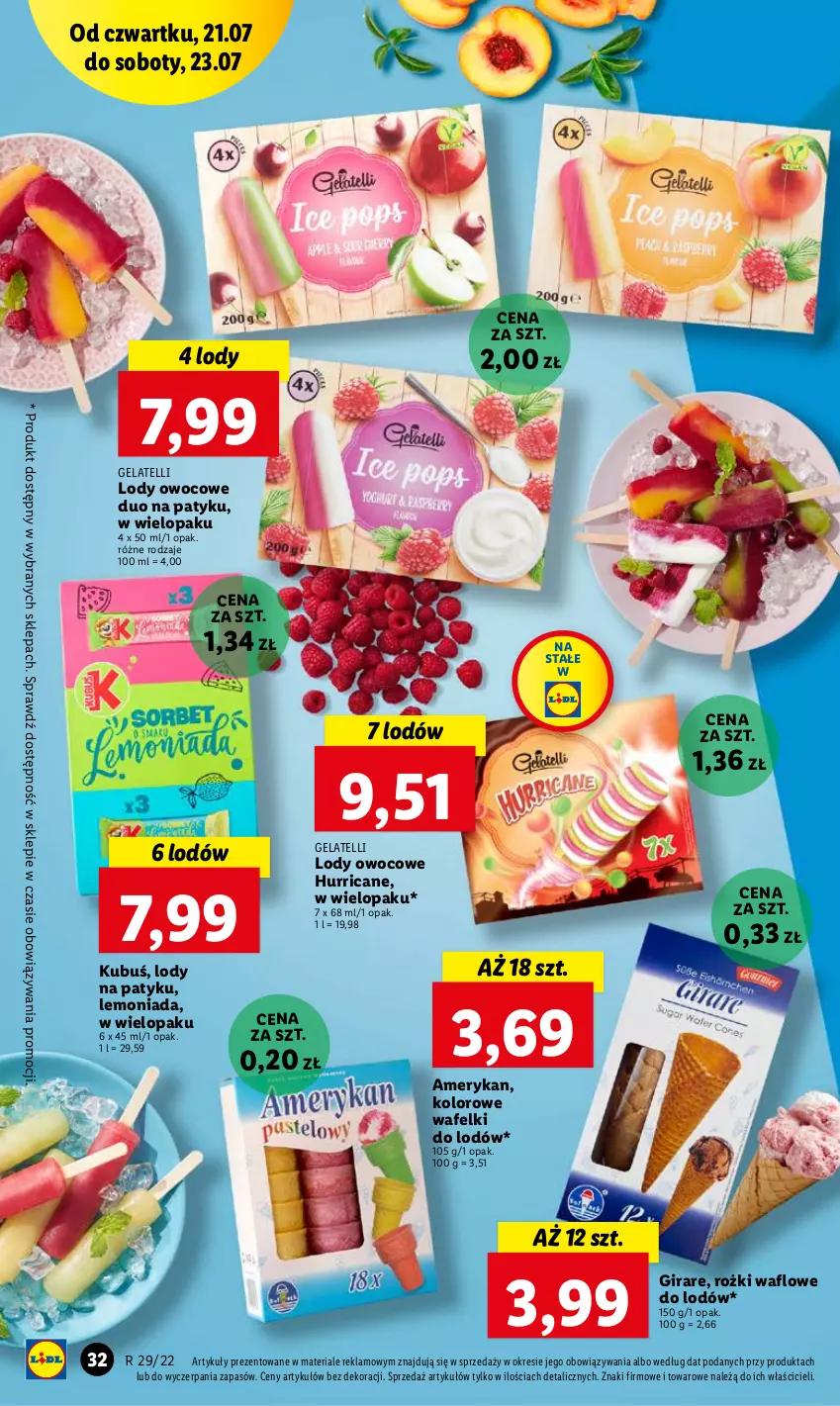 Gazetka promocyjna Lidl - GAZETKA - ważna 21.07 do 23.07.2022 - strona 32 - produkty: Kubuś, Lemoniada, Lody