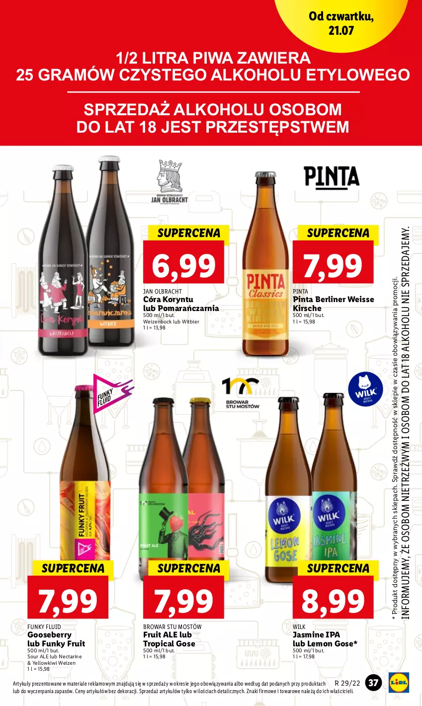 Gazetka promocyjna Lidl - GAZETKA - ważna 21.07 do 23.07.2022 - strona 37 - produkty: Gra, Kiwi, Piwa, Tropical