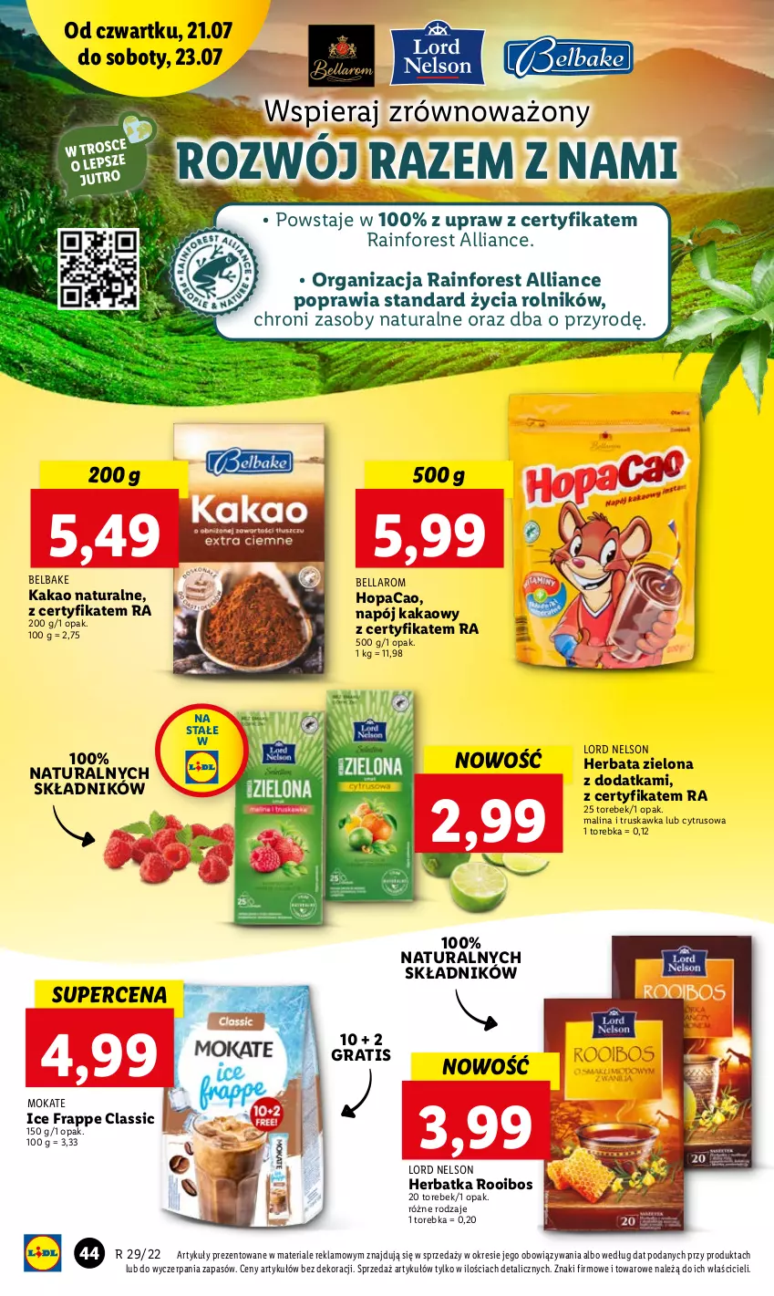 Gazetka promocyjna Lidl - GAZETKA - ważna 21.07 do 23.07.2022 - strona 44 - produkty: Bell, Bella, Gra, Herbata, Kakao, Napój, Rolnik, Torebka