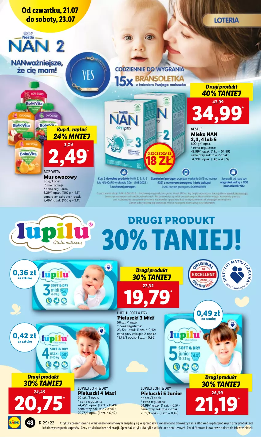 Gazetka promocyjna Lidl - GAZETKA - ważna 21.07 do 23.07.2022 - strona 48 - produkty: BoboVita, Mleko, Mus, Nestlé