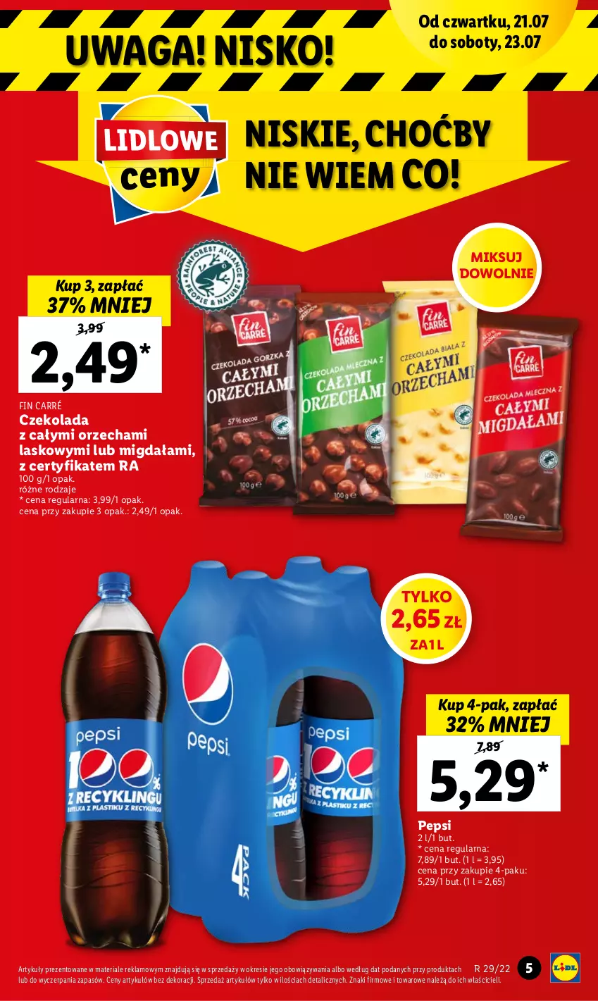 Gazetka promocyjna Lidl - GAZETKA - ważna 21.07 do 23.07.2022 - strona 5 - produkty: Czekolada, Pepsi, Waga