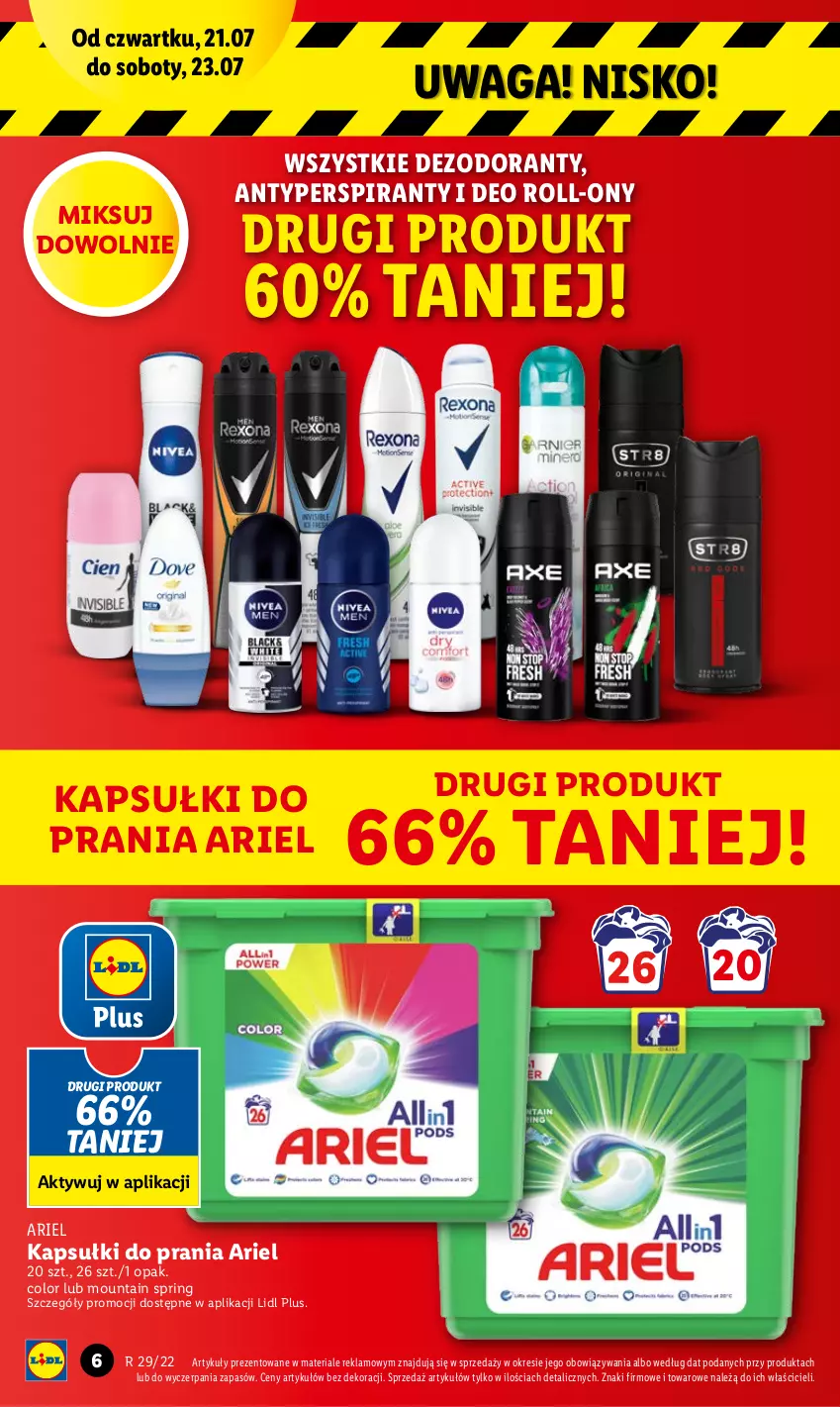 Gazetka promocyjna Lidl - GAZETKA - ważna 21.07 do 23.07.2022 - strona 6 - produkty: Antyperspirant, Ariel, Dezodorant, Kapsułki do prania, Waga