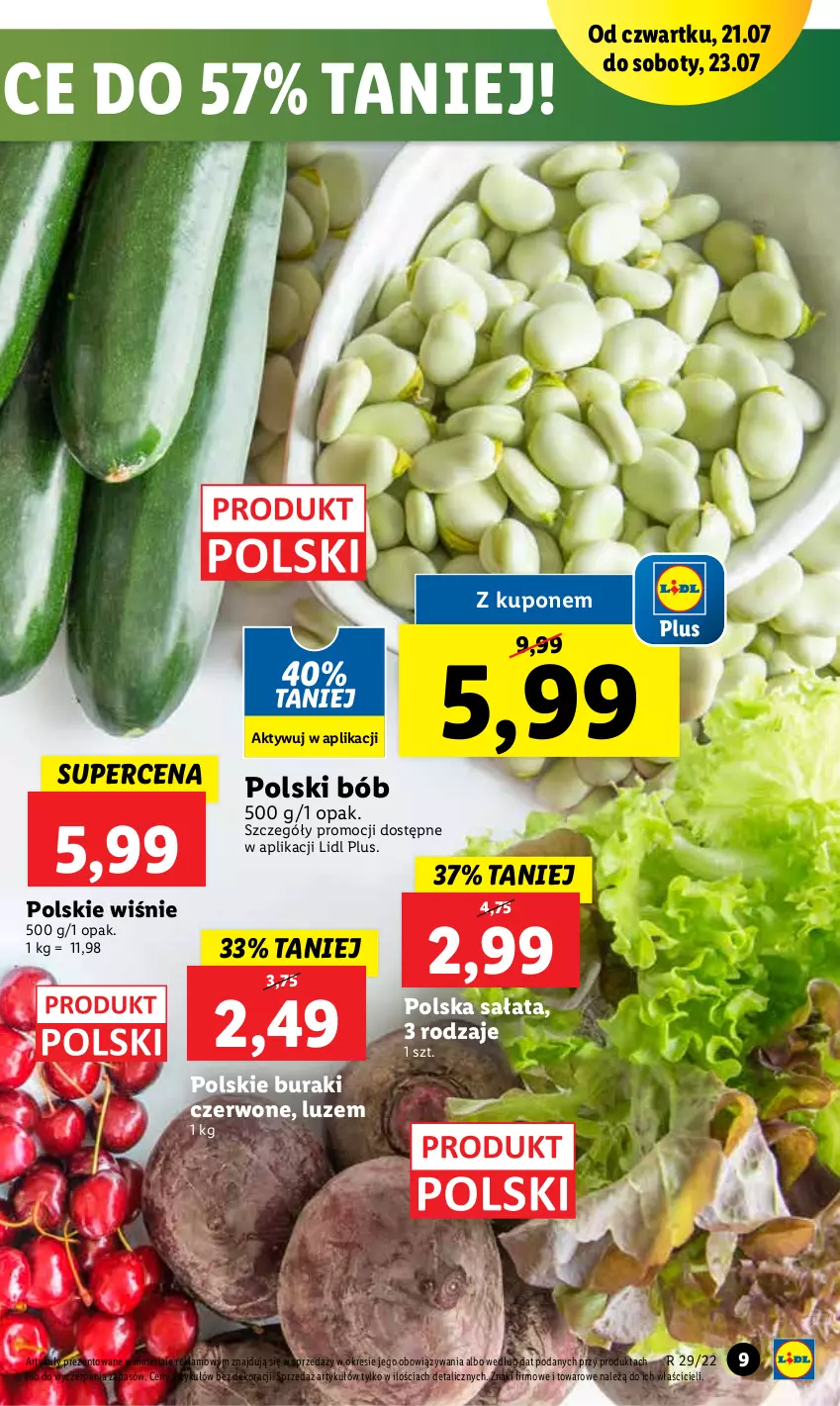 Gazetka promocyjna Lidl - GAZETKA - ważna 21.07 do 23.07.2022 - strona 9 - produkty: Buraki, Sałat