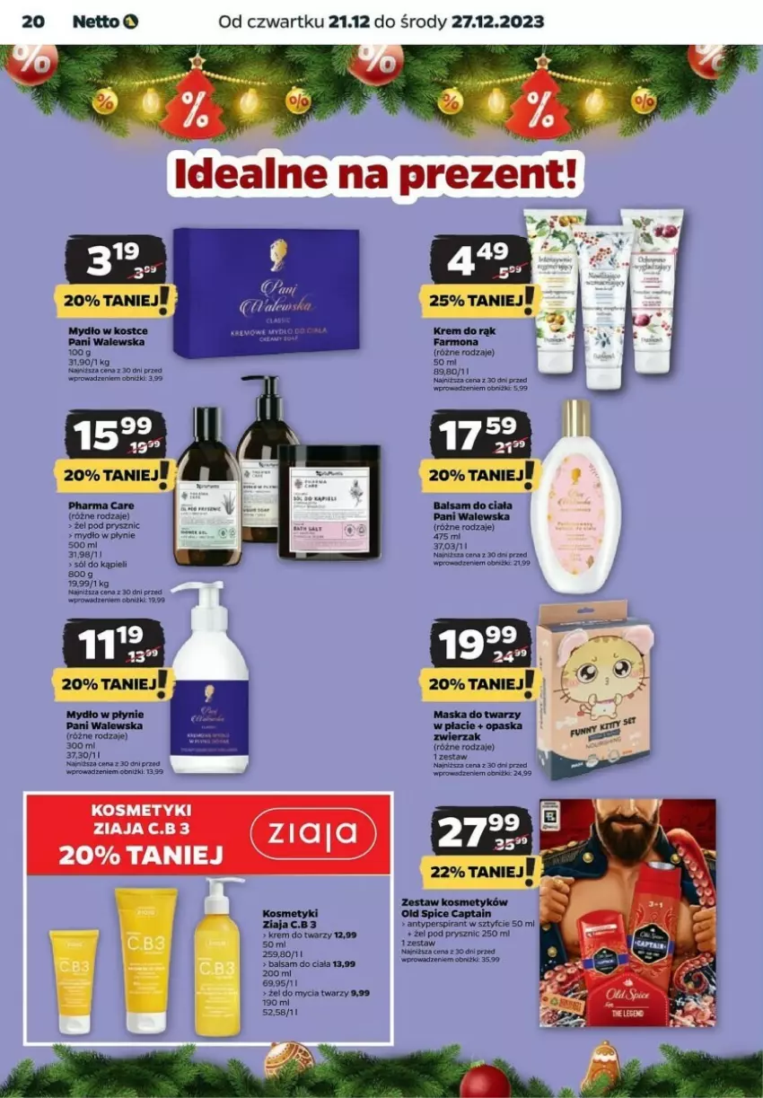 Gazetka promocyjna Netto - ważna 21.12 do 27.12.2023 - strona 13 - produkty: Antyperspirant, Balsam do ciała, Fa, Krem do rąk, Krem do twarzy, Maska, Maska do twarzy, Miecz, Mydło, Mydło w płynie, Old Spice, Opaska, Sól, Sól do kąpieli, Ziaja