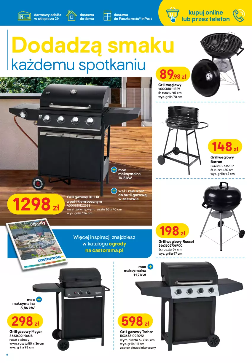 Gazetka promocyjna Castorama - Gazetka Castorama - ważna 04.05 do 30.05.2021 - strona 6 - produkty: Astor, Gra, Gres, Grill, Grill gazowy, Płyta, Por, Rama, Sos, Telefon, Top