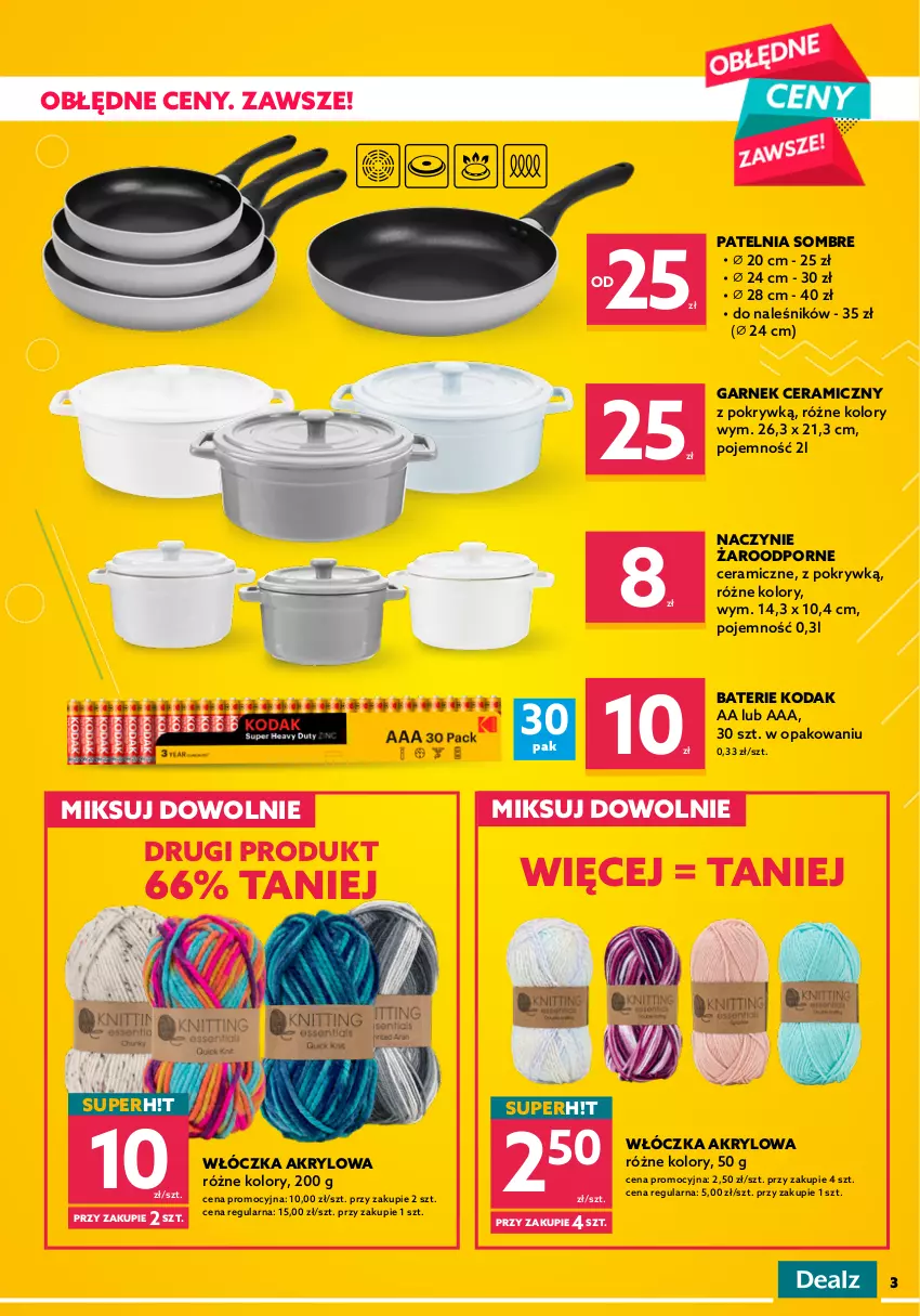 Gazetka promocyjna Dealz - Nowa Gazetka Dealz! - sprawdź ofertę - ważna 13.09 do 18.09.2021 - strona 3 - produkty: Coccolino, Garnek, Garnek ceramiczny, Gillette, Naczynie żaroodporne, Odżywka, Olej, Patelnia, Pianka do golenia, Płyn do płukania, Por, Szampon, Włóczka