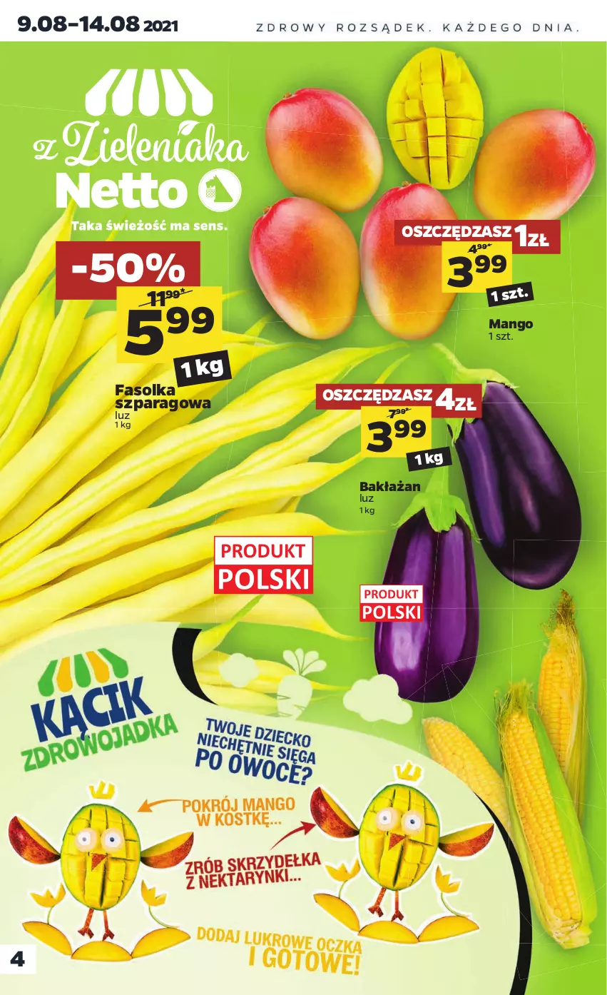 Gazetka promocyjna Netto - Gazetka spożywcza - ważna 09.08 do 14.08.2021 - strona 4 - produkty: Fa, Mango