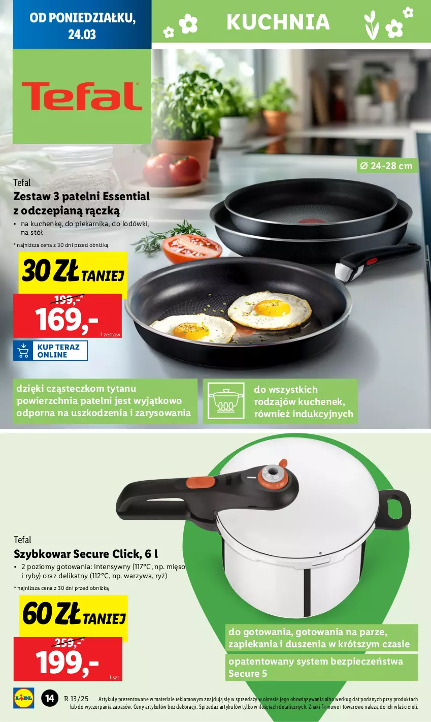 Gazetka promocyjna Lidl - GAZETKA - ważna 24.03 do 29.03.2025 - strona 14 - produkty: Fa, Kuchnia, Mięso, Piec, Piekarnik, Por, Ryż, Stół, Szybkowar, Tefal, Tytan, Warzywa