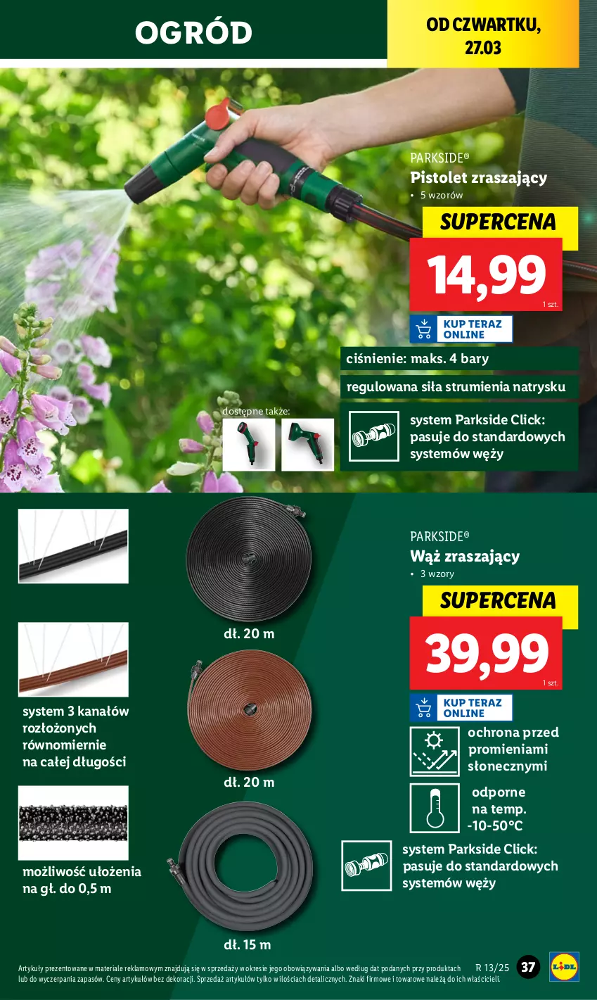 Gazetka promocyjna Lidl - GAZETKA - ważna 24.03 do 29.03.2025 - strona 39 - produkty: Ogród, Parkside, Pistolet, Por, Rum