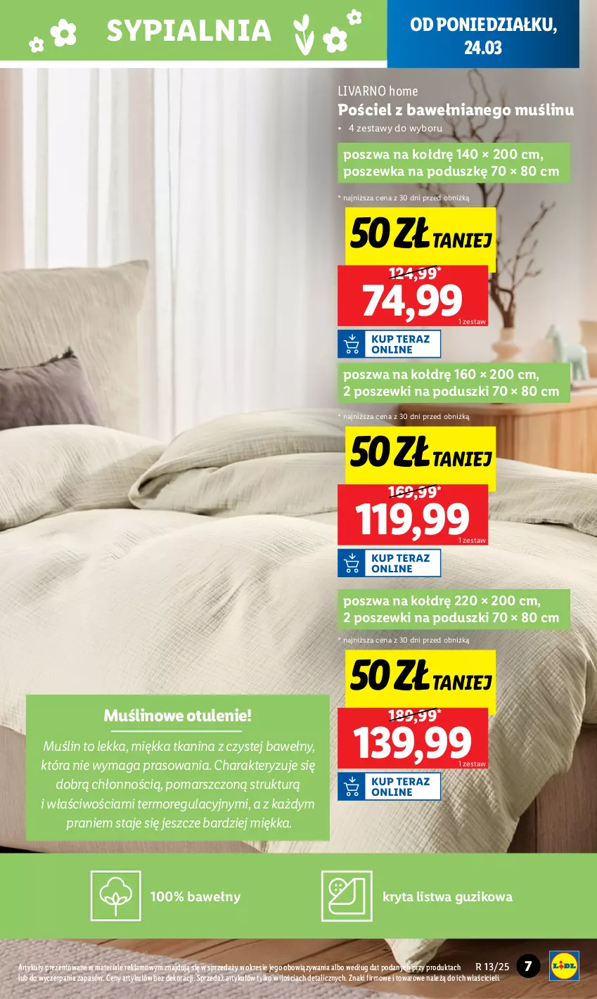 Gazetka promocyjna Lidl - GAZETKA - ważna 24.03 do 29.03.2025 - strona 7 - produkty: Ivar, Listwa, Mars, Pościel, Poszewka, Sypialnia