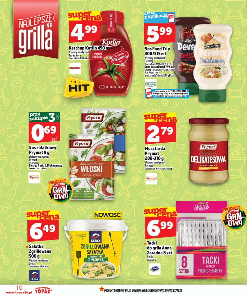 Gazetka promocyjna Topaz - Gazetka - ważna 21.05 do 27.05.2026 - strona 10 - produkty: Grill, Sałat, Sałatka