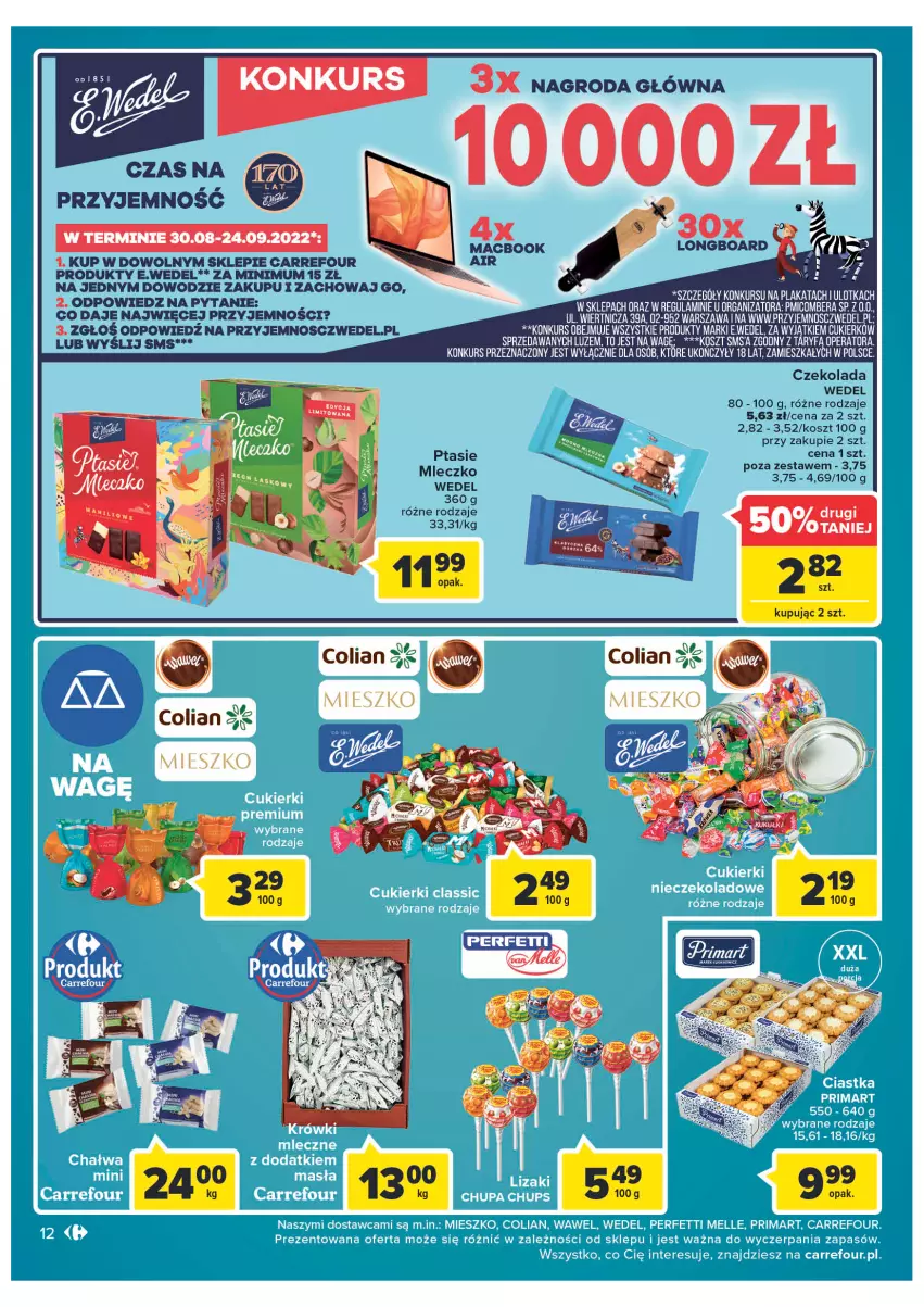 Gazetka promocyjna Carrefour - Gazetka Market - ważna 30.08 do 10.09.2022 - strona 12 - produkty: Cukier, Czekolada, Fa, Kosz, Mleczko