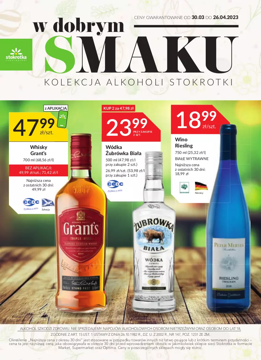 Gazetka promocyjna Stokrotka - Katalog Wielkanocny - ważna 30.03 do 12.04.2023 - strona 1 - produkty: Gra, Koc, Optima, Whisky, Wino, Wódka