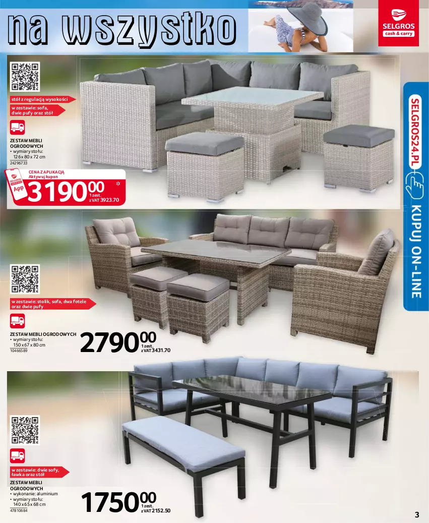Gazetka promocyjna Selgros - Katalog Wypoczynek - ważna 08.03 do 04.08.2021 - strona 3 - produkty: Fa, Fotel, Puf, Sofa, Sok, Stół, Stolik