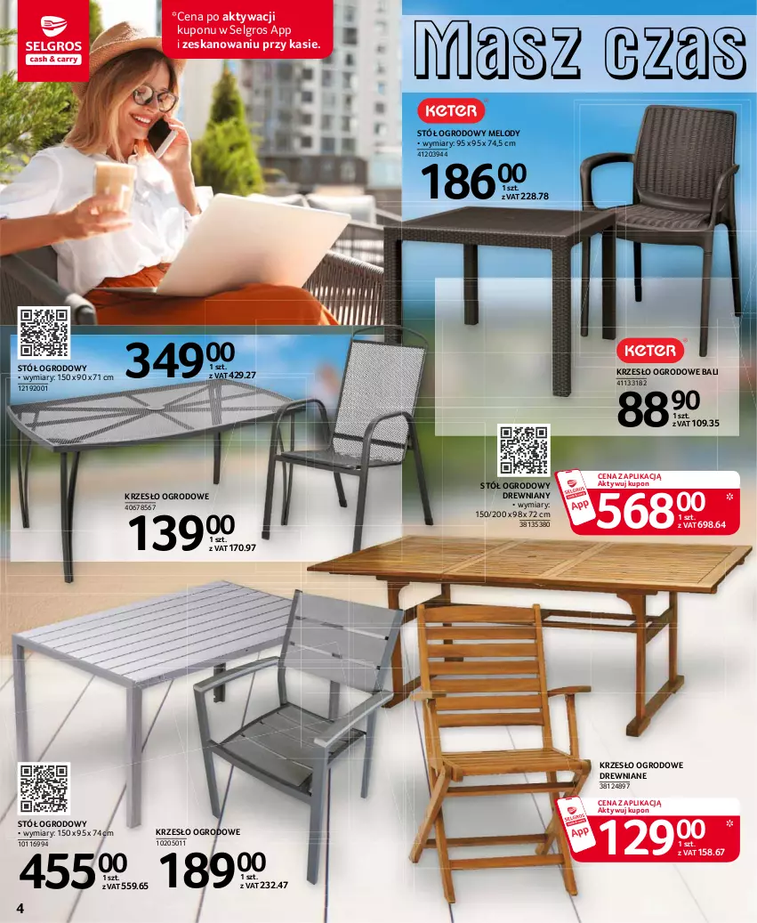 Gazetka promocyjna Selgros - Katalog Wypoczynek - ważna 08.03 do 04.08.2021 - strona 4 - produkty: Krzesło, Krzesło ogrodowe, LG, Lody, Stół