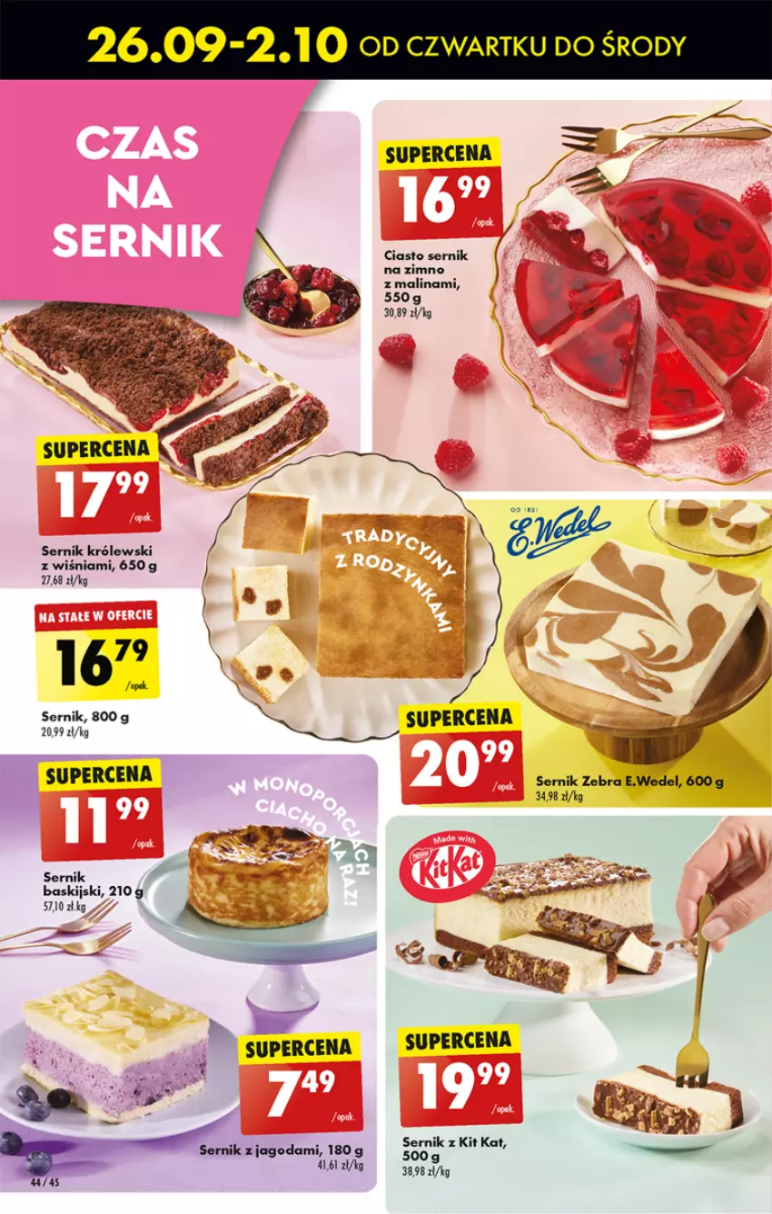 Gazetka promocyjna Biedronka - Od poniedzialku - ważna 26.09 do 02.10.2024 - strona 58 - produkty: Ciasto sernik, Fa, Kit Kat, Królewski, Ser