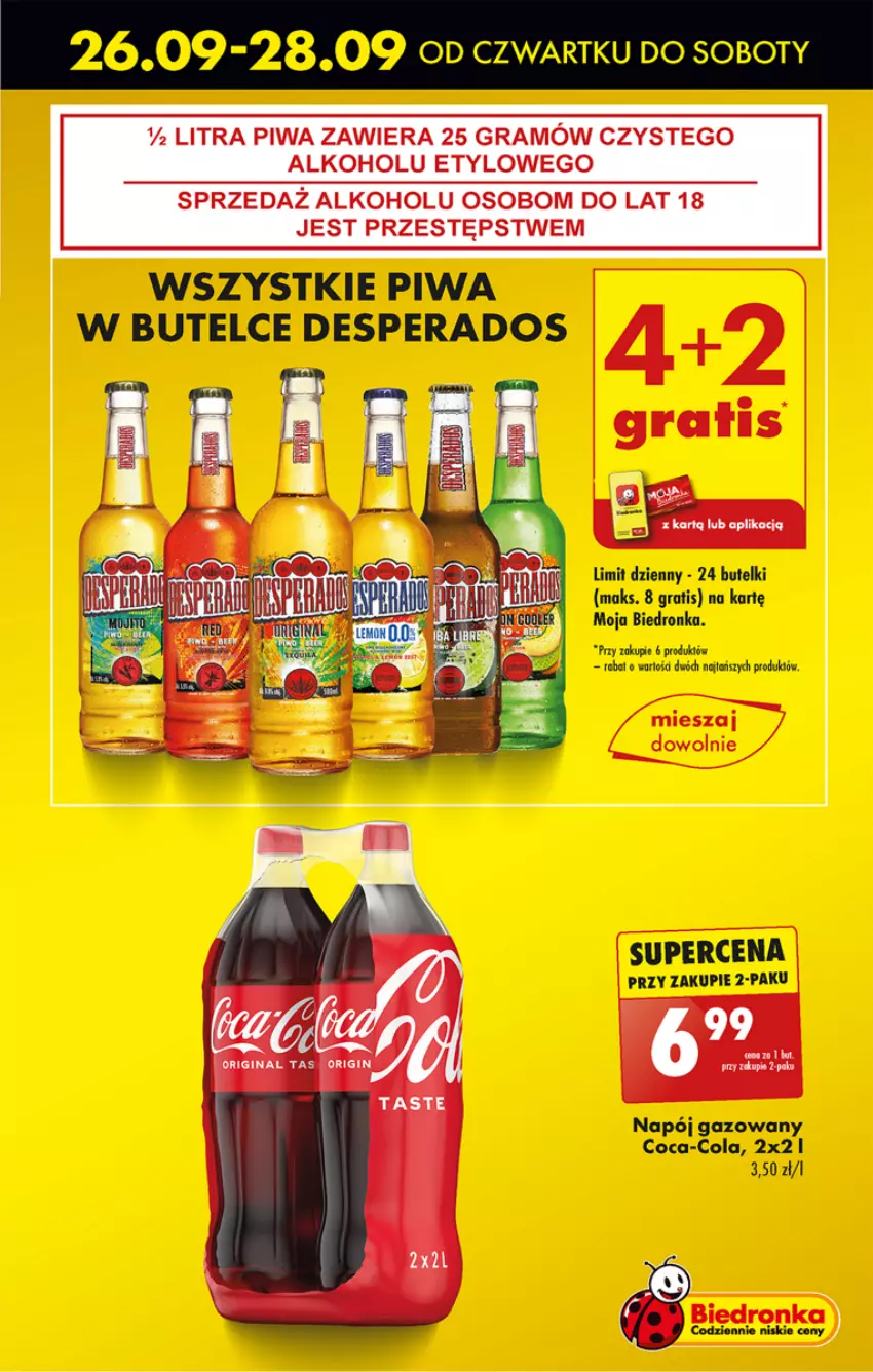 Gazetka promocyjna Biedronka - Od poniedzialku - ważna 26.09 do 02.10.2024 - strona 9 - produkty: Coca-Cola, Desperados, Dron, Gra, Napój, Napój gazowany, Piwa