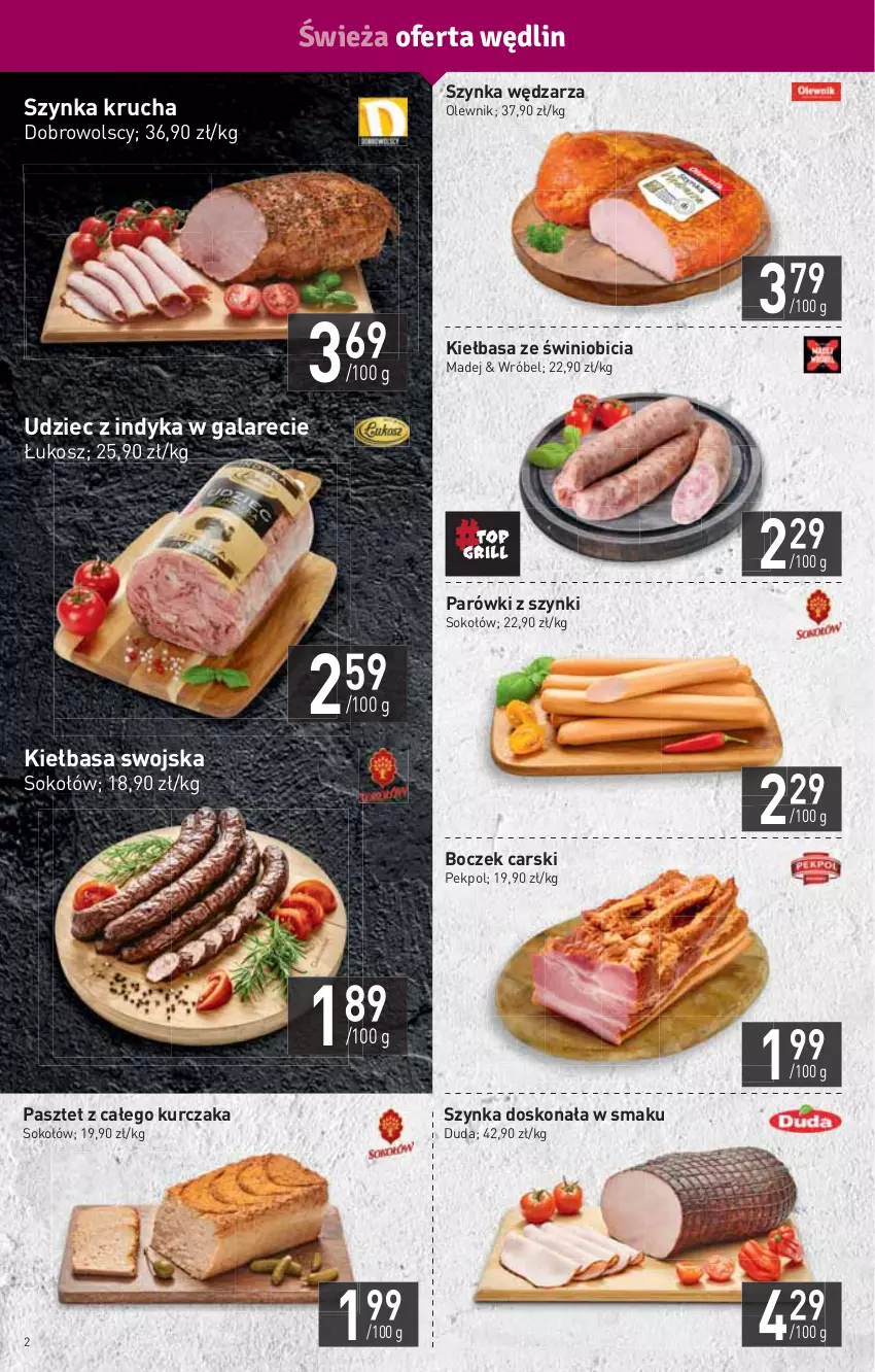 Gazetka promocyjna Stokrotka - Market - ważna 23.06 do 29.06.2022 - strona 2 - produkty: BIC, Boczek, Cars, Duda, Gala, HP, Kiełbasa, Kosz, Kurczak, Olewnik, Parówki, Parówki z szynki, Pasztet, Pekpol, Sok, Sokołów, Szynka, Udziec z indyka, Udziec z indyka w galarecie