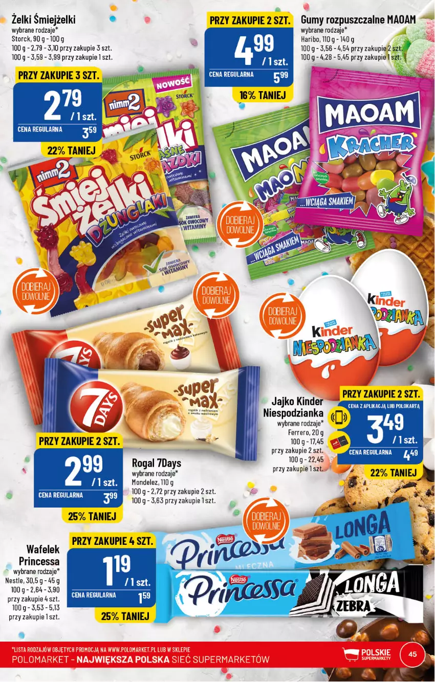 Gazetka promocyjna PoloMarket - Gazetka pomocyjna - ważna 22.02 do 28.02.2022 - strona 45 - produkty: Ferrero, Haribo, Kinder, Princessa, Rogal, Wafelek