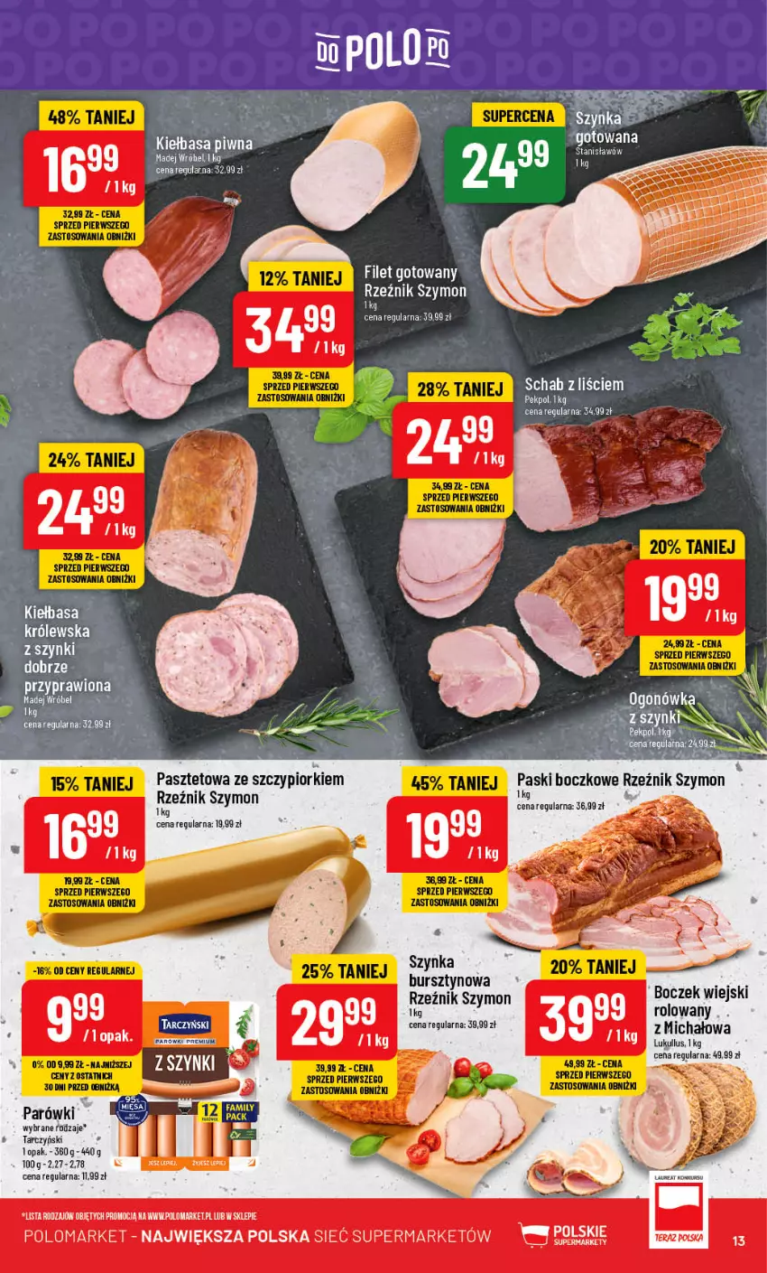 Gazetka promocyjna PoloMarket - Gazetka pomocyjna - ważna 30.08 do 05.09.2023 - strona 13 - produkty: Boczek, Kiełbasa, Koc, Madej Wróbel, Pasztet, Tarczyński