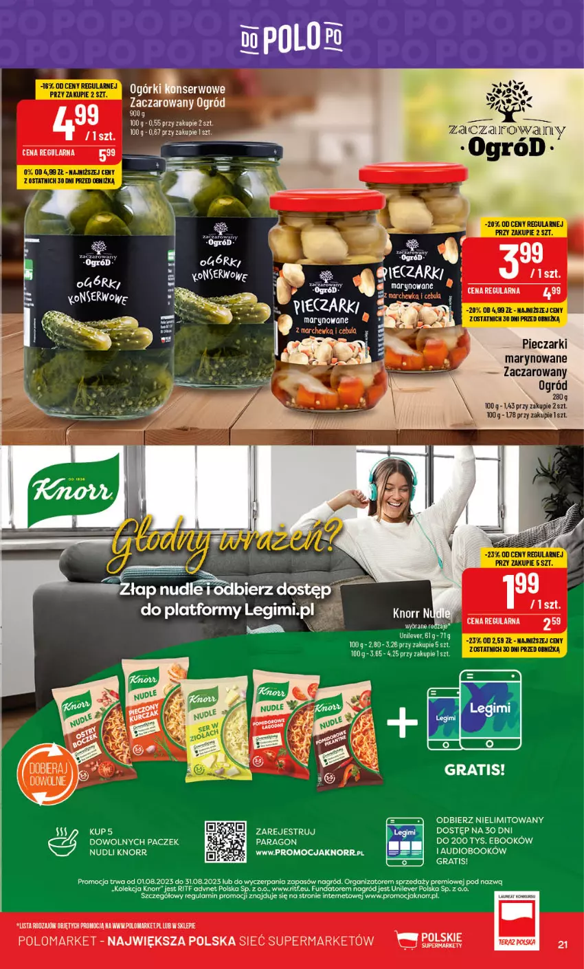 Gazetka promocyjna PoloMarket - Gazetka pomocyjna - ważna 30.08 do 05.09.2023 - strona 21 - produkty: Gra, Knorr, Laur, Ogród, Piec