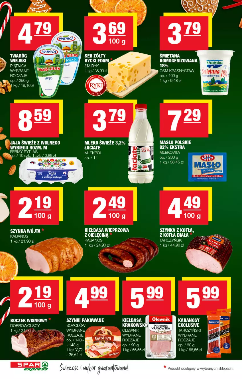 Gazetka promocyjna Spar - SparExpress - ważna 11.12 do 21.12.2022 - strona 2 - produkty: Boczek, Jaja, Kabanos, Kiełbasa, Koc, Masło, Mleko, Mlekovita, Piątnica, Piec, Szynka, Tarczyński