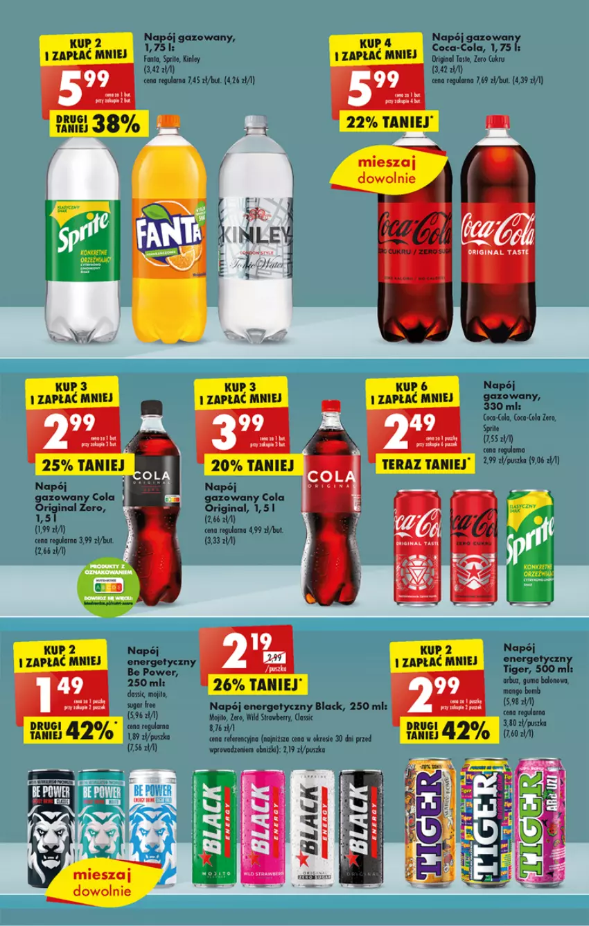 Gazetka promocyjna Biedronka - ważna 27.02 do 04.03.2023 - strona 33 - produkty: Arbuz, Coca-Cola, Fa, Fanta, Gin, Lack, Napój, Napój energetyczny, Napój gazowany, Sprite, Tera, Tiger