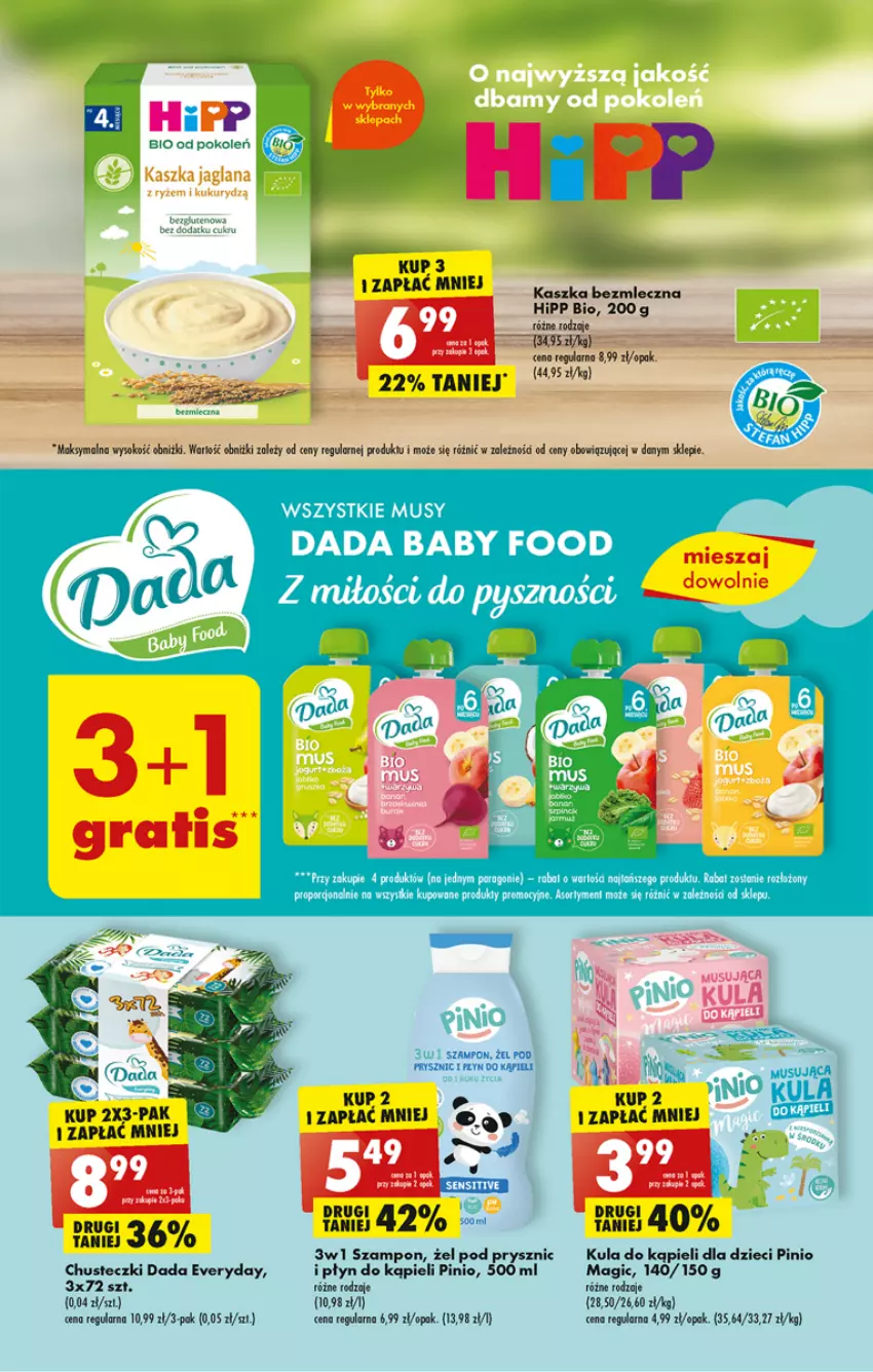 Gazetka promocyjna Biedronka - ważna 27.02 do 04.03.2023 - strona 39 - produkty: Chusteczki, Dada, Dzieci, HiPP, Mus, Płyn do kąpieli, Sok, Szampon